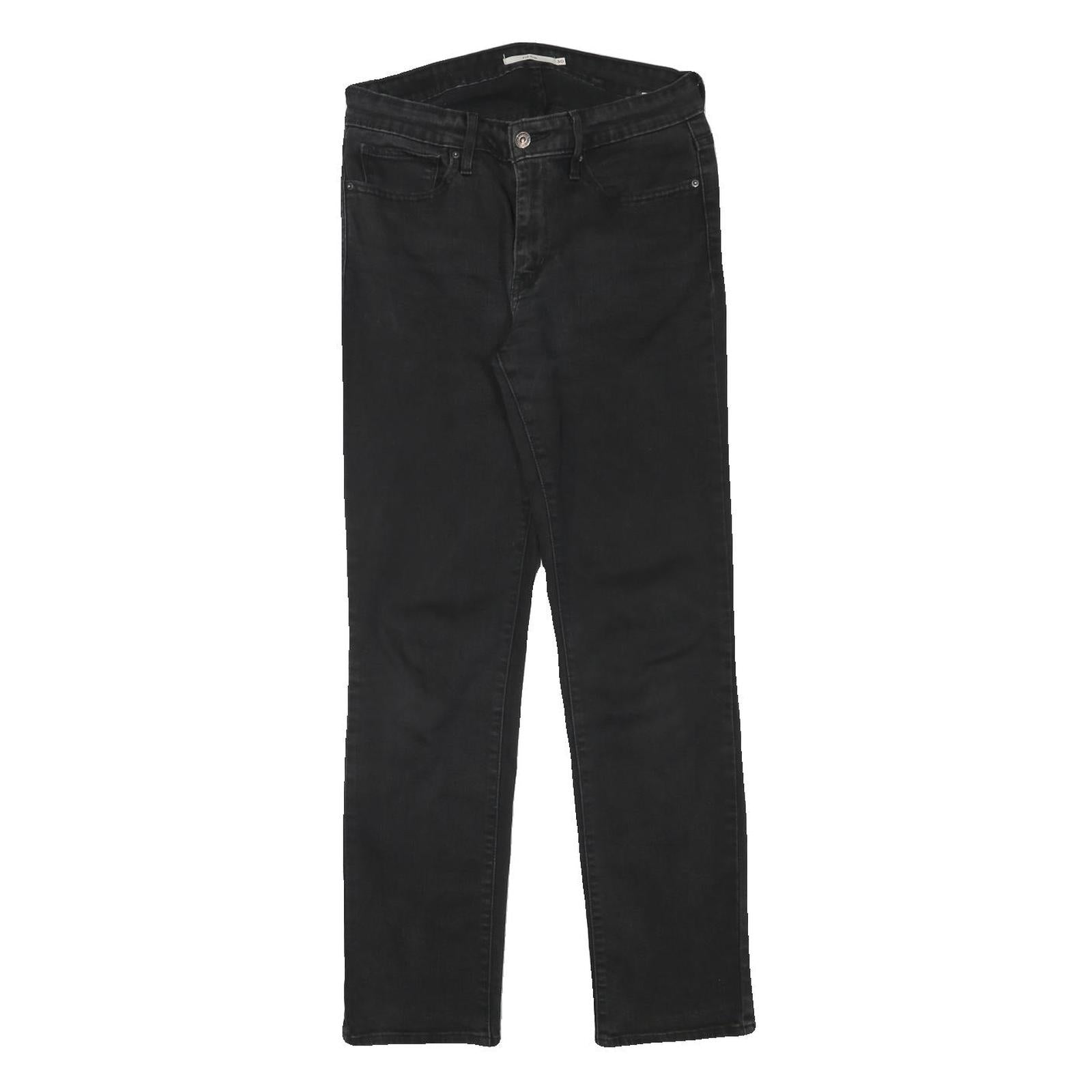 LEVI'S Womens Black Regular Skinny Denim Medium W29 L29 Zip Cotton Blend Jeans Refurbished - N/A refurbished available on Cerqular