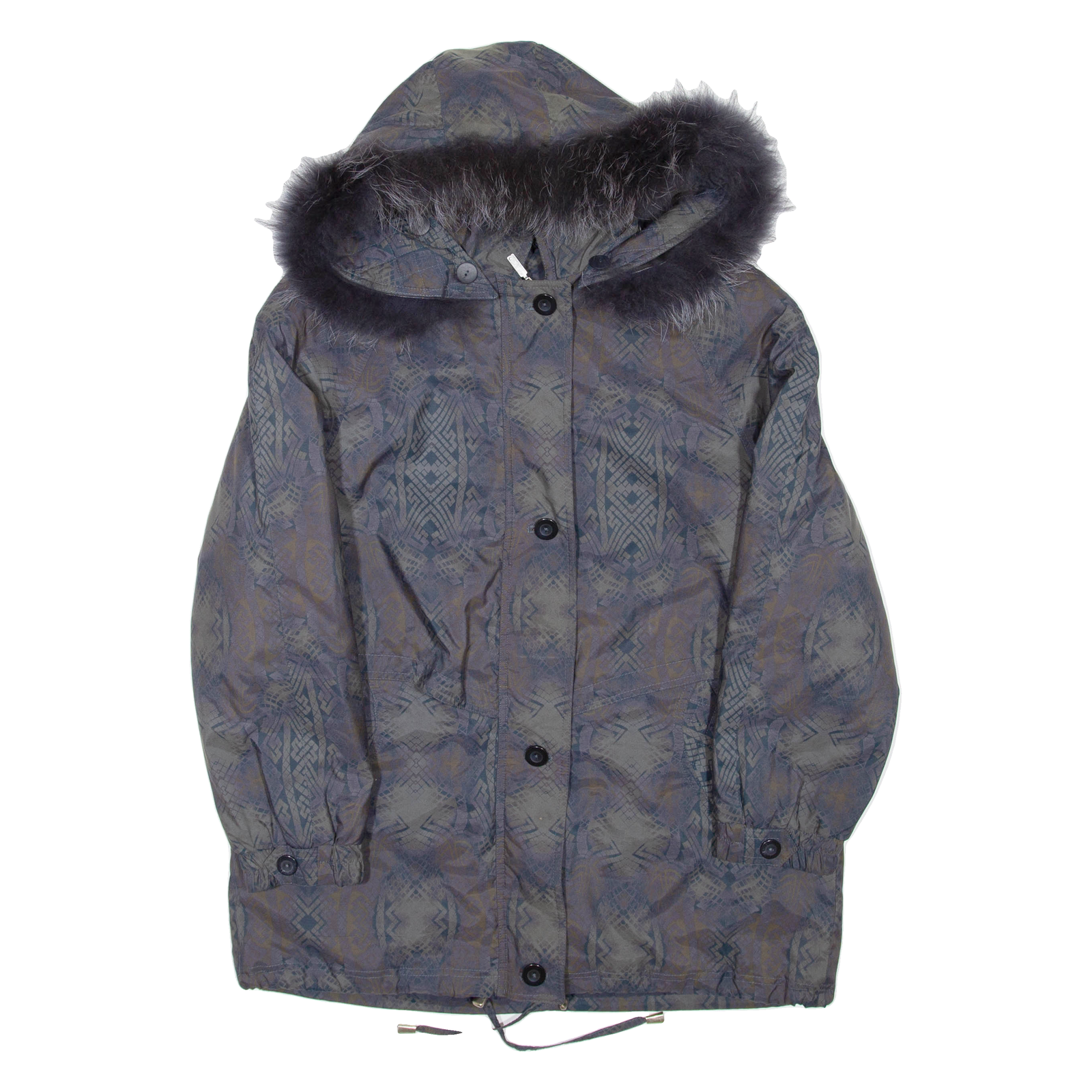Womens Jacket Blue Hooded Crazy Pattern L Refurbished - N/A refurbished available on Cerqular