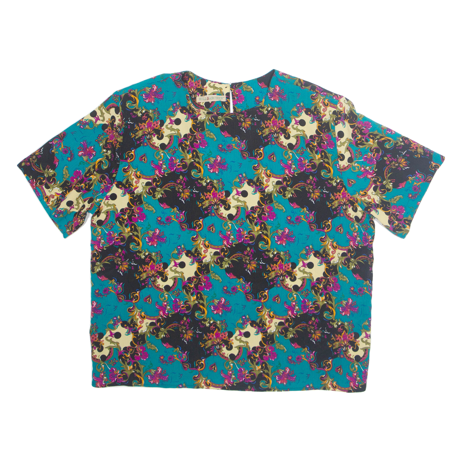 HILL ARCHER Womens Printed Top Blue Crazy Pattern L Refurbished - N/A refurbished available on Cerqular