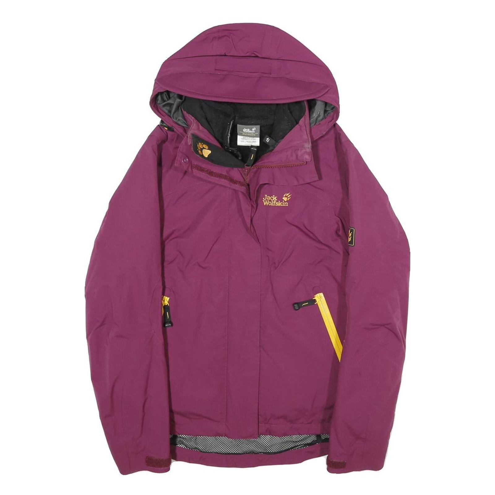 JACK WOLFSKIN Womens Purple Outdoor Jacket UK 10 Polyamide Blend Zip Hooded Refurbished - N/A refurbished available on Cerqular