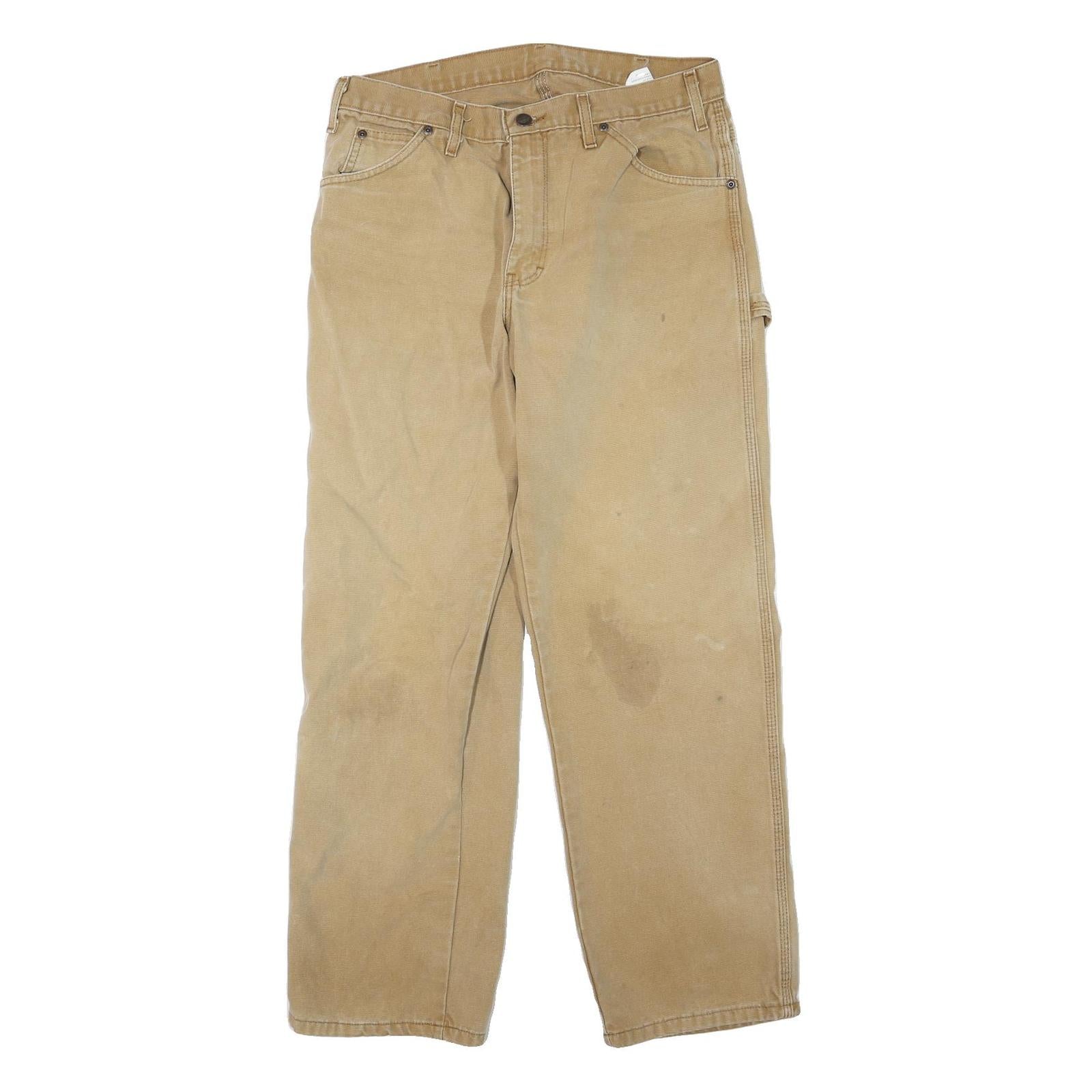 DICKIES Mens Jeans Beige Regular Straight Denim W32 L30 Workwear Carpenter Style Refurbished - N/A refurbished available on Cerqular