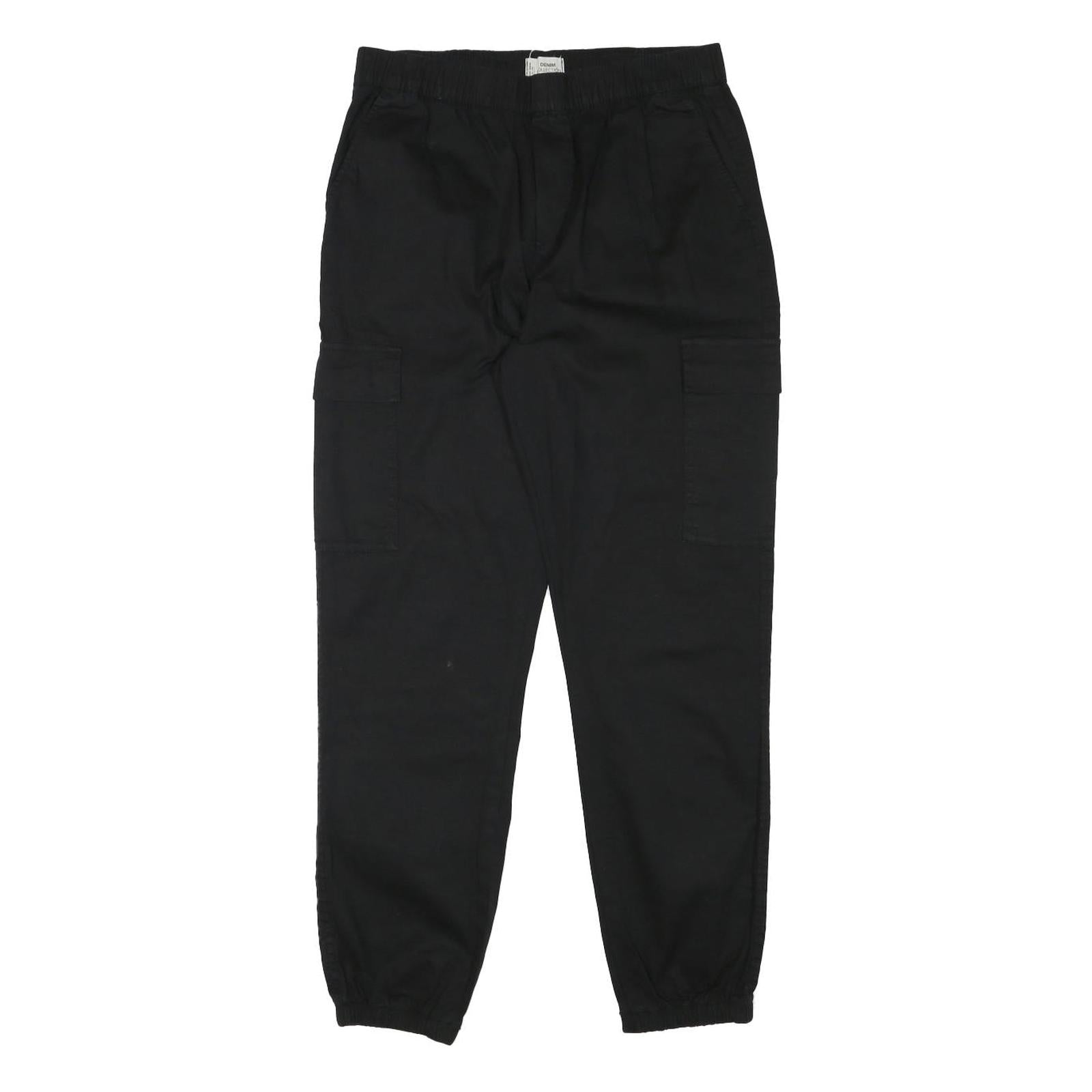 TALLY WEIJL Mens Relaxed Black Cargo Trousers W28 L28 Cotton Blend Casual Design Refurbished - N/A refurbished available on Cerqular