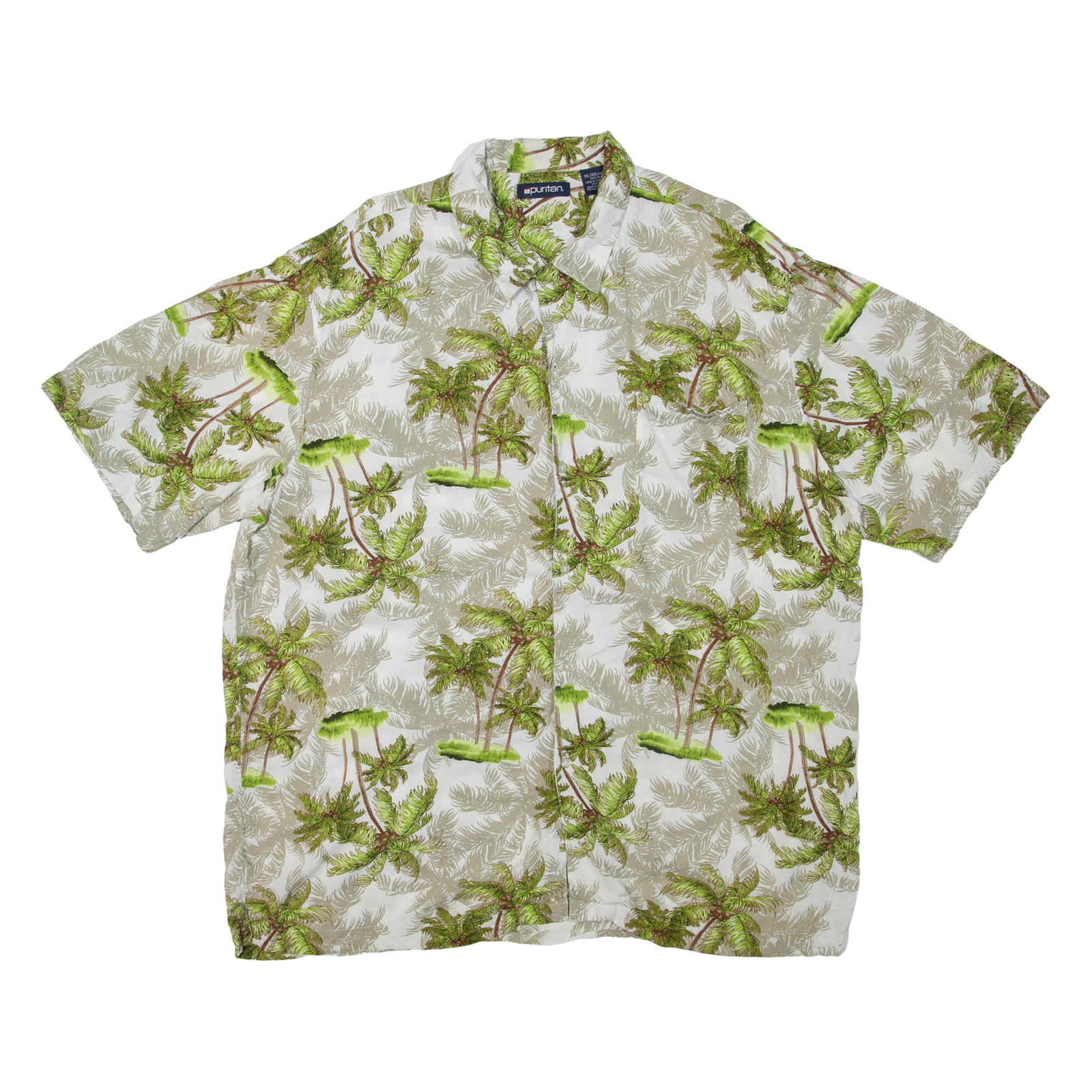 PURITAN Mens Hawaiian Shirt Grey Floral XL Refurbished - N/A refurbished available on Cerqular