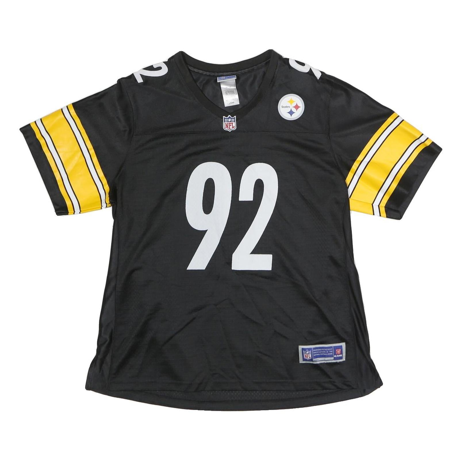 NFL Womens Black & Yellow Harrison 92 Football T-Shirt L Short Sleeve V-Neck Refurbished - N/A refurbished available on Cerqular