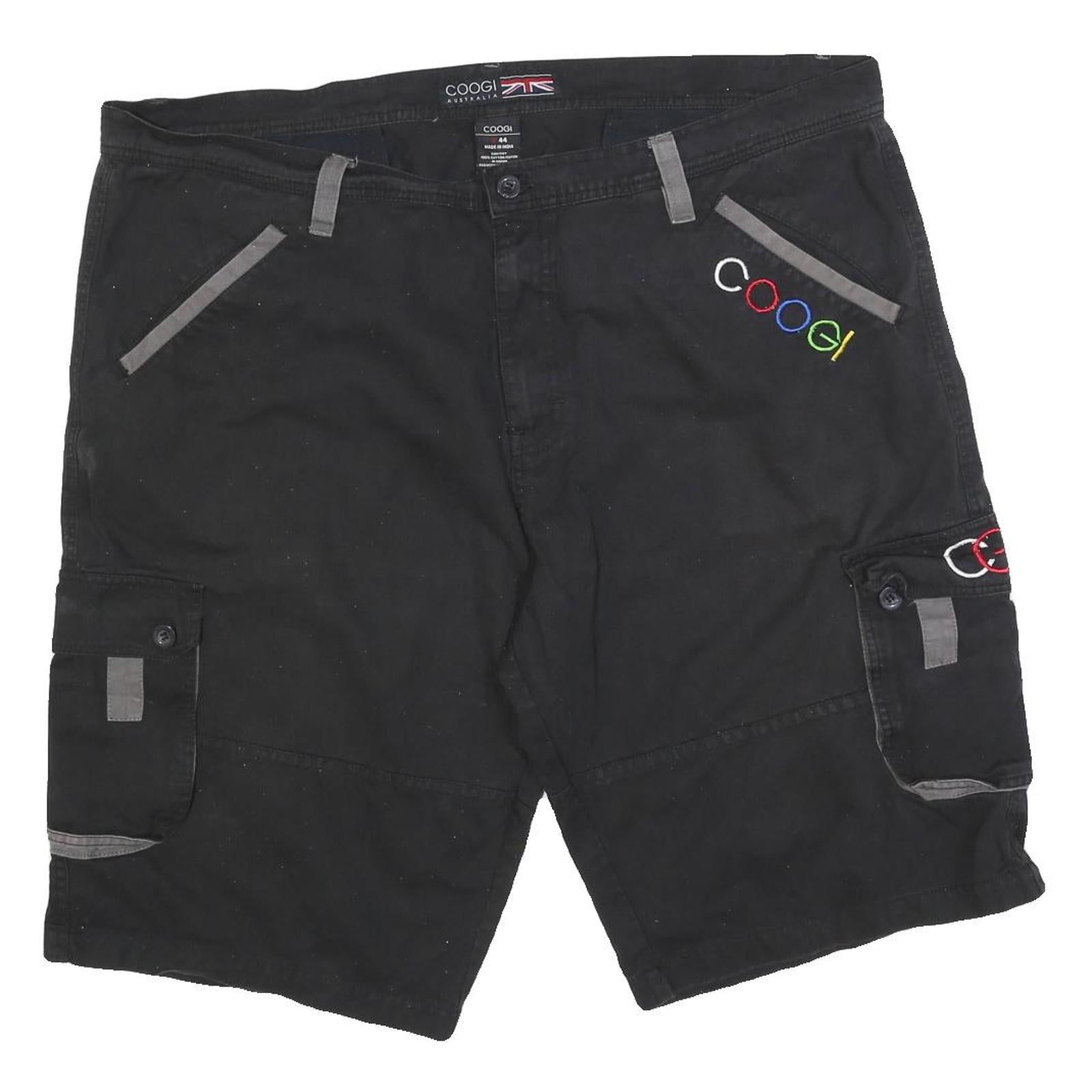 COOGI Mens Shorts Black Casual Cargo 2XL W44 Cotton Blend Embroidered Refurbished - N/A refurbished available on Cerqular