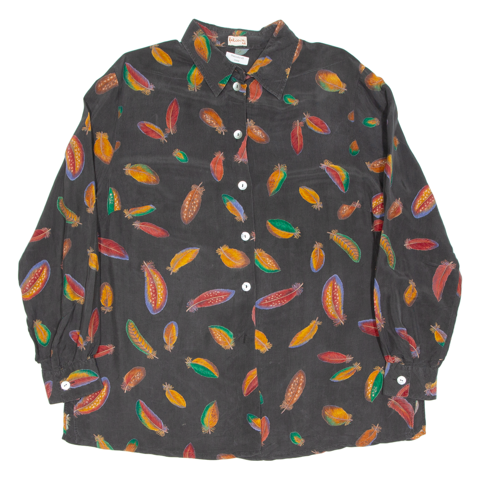 FELICIA Womens Shirt Black Crazy Pattern Long Sleeve 2XL Refurbished - N/A refurbished available on Cerqular