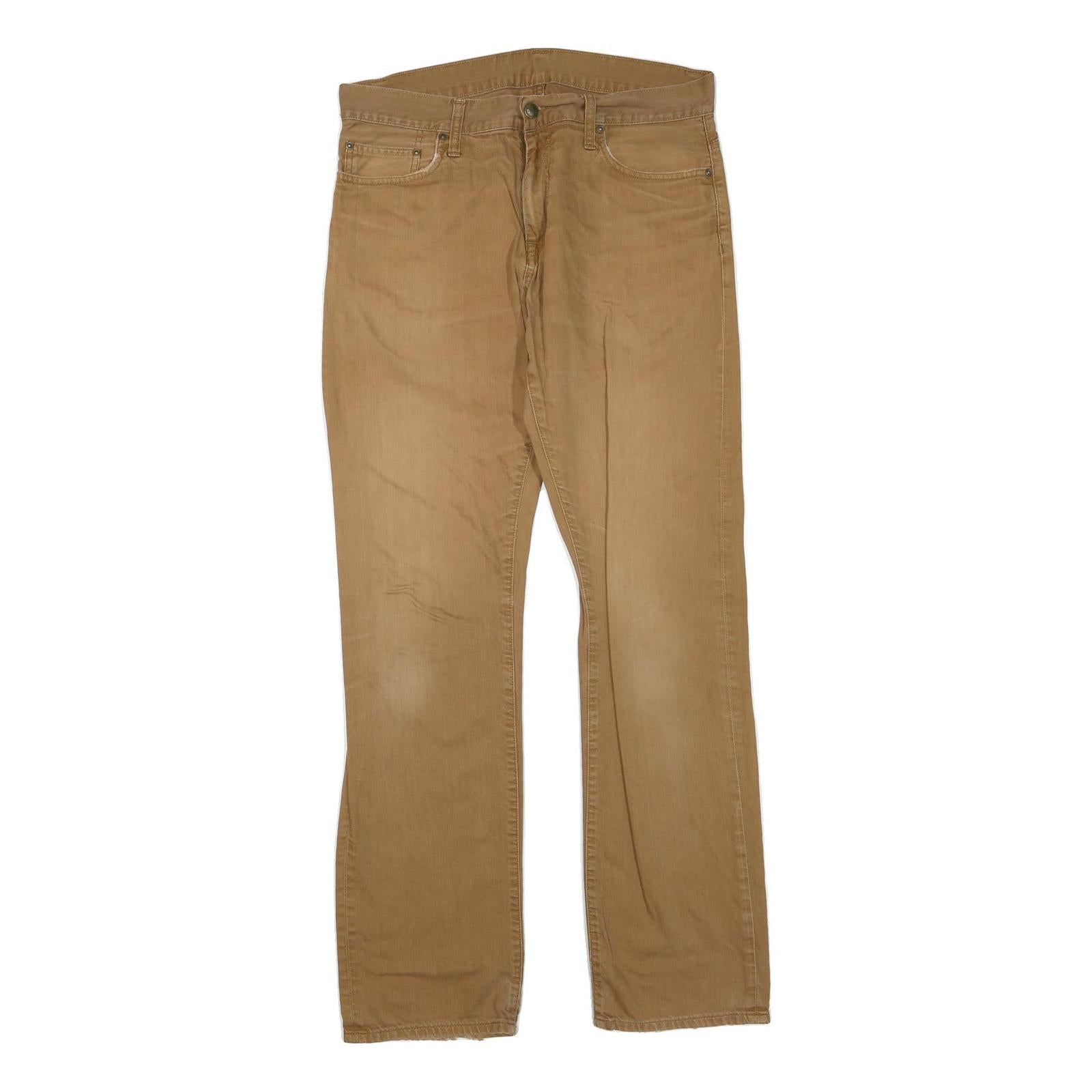 CARHARTT Womens Regular Fit Beige Denim W34 L32 Classic Straight Zip Jeans Refurbished - N/A refurbished available on Cerqular