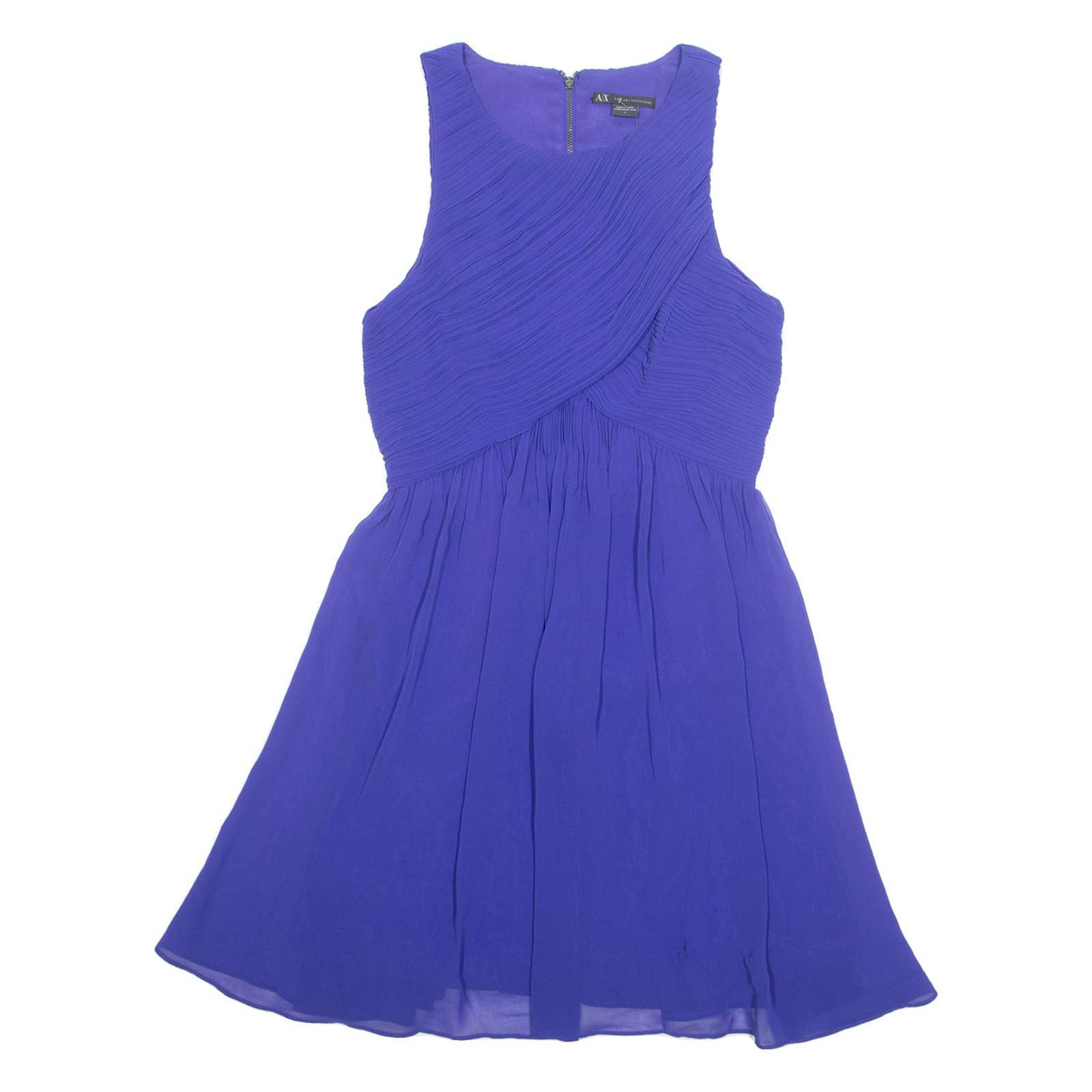 ARMANI EXCHANGE Womens Fit & Flare Dress Blue Sleeveless Knee Length UK 8 Refurbished - N/A refurbished available on Cerqular