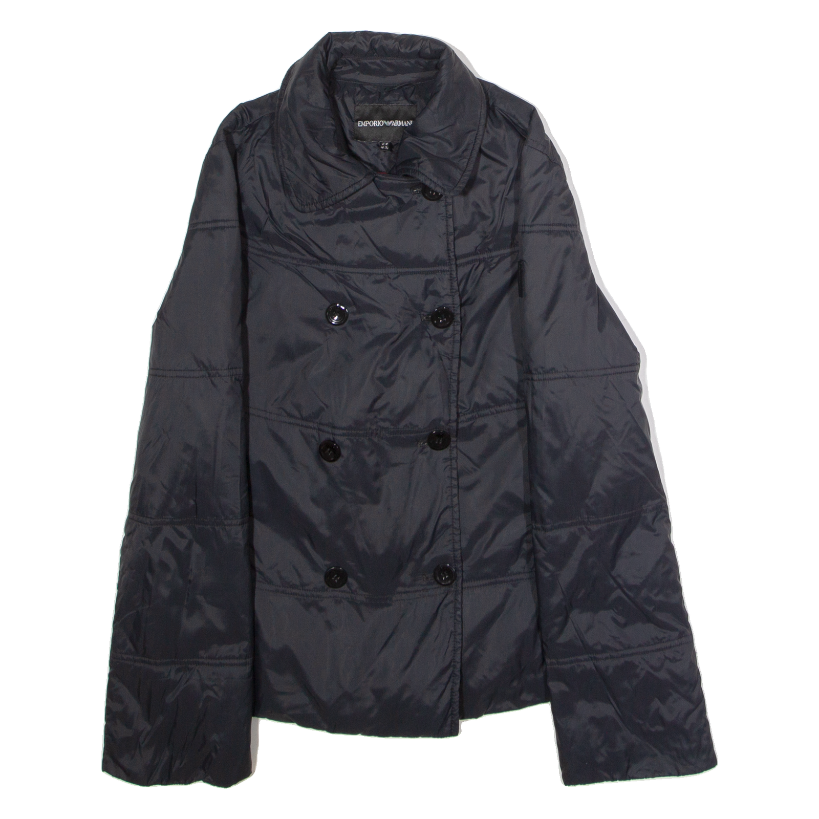EMPORIO ARMANI Womens Quilted Jacket Blue UK 8 Refurbished - N/A refurbished available on Cerqular