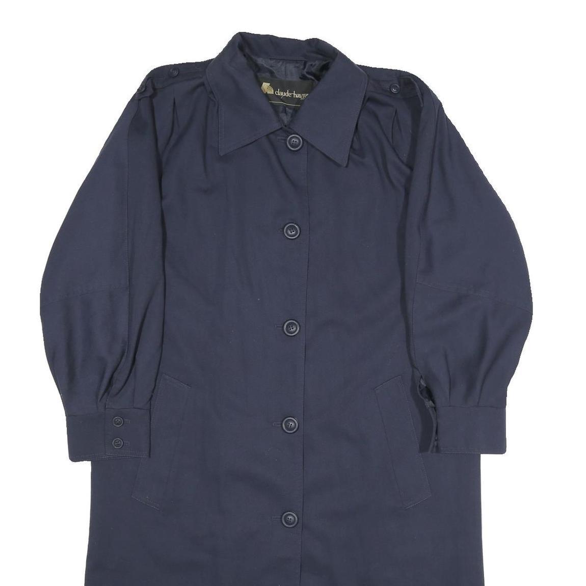 CLAUDE HAVREY Womens Navy Blue Jacket XL Polyester Blend Button Closure Plain Refurbished - N/A refurbished available on Cerqular
