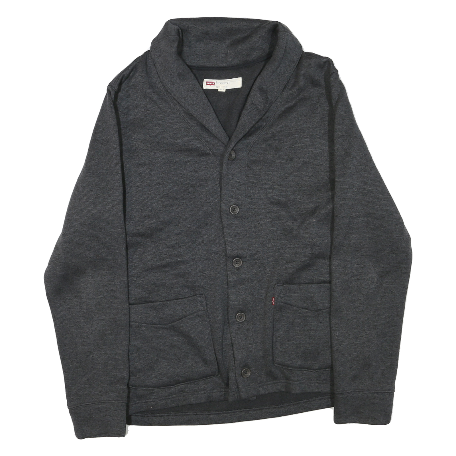 LEVI'S Mens Grey Shawl Collar Zip Jacket L Polyester Blend Plain Casual Winter Refurbished - N/A refurbished available on Cerqular