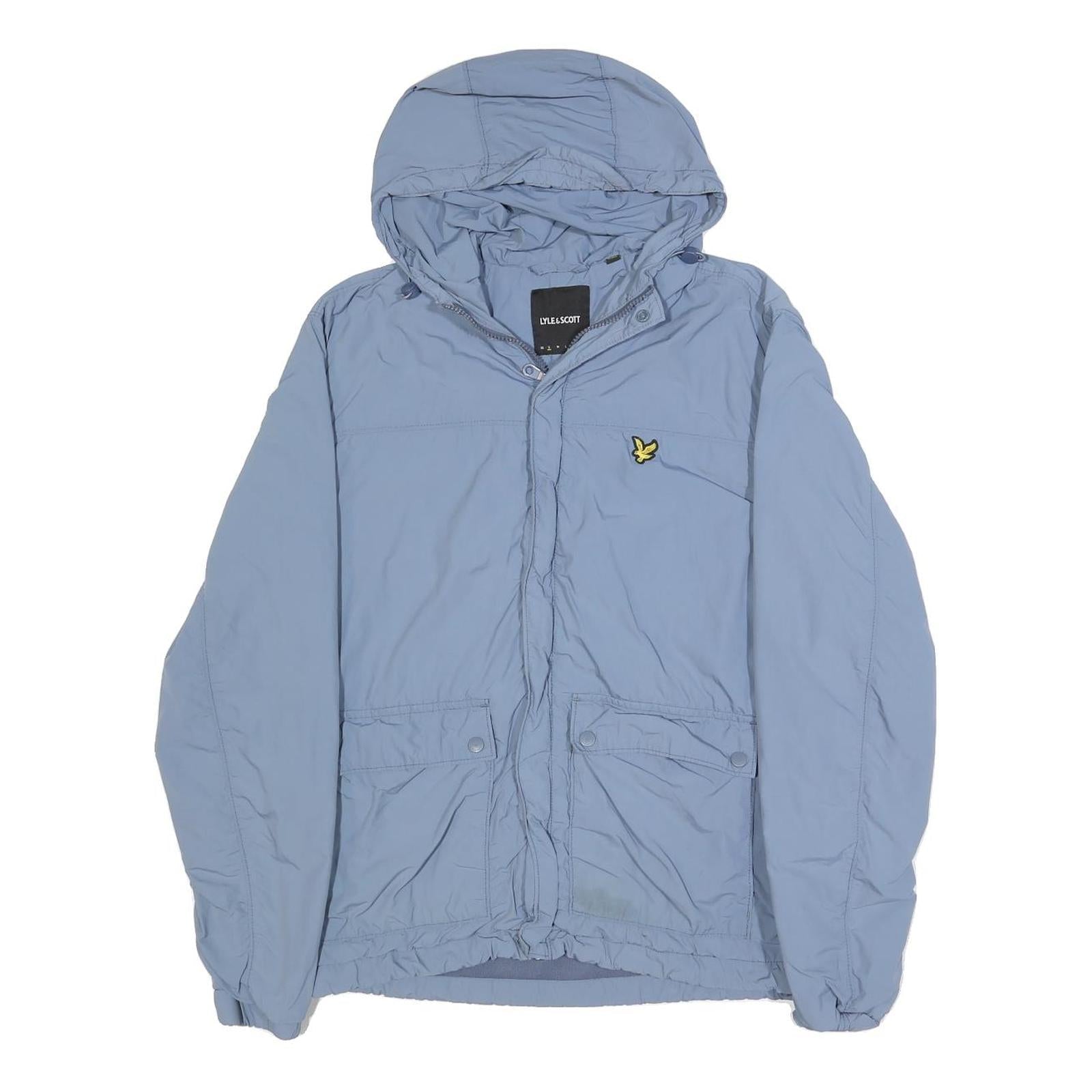 LYLE & SCOTT Mens Blue Lightweight Nylon Zip Up Hooded Jacket S Casual Outdoor Refurbished - N/A refurbished available on Cerqular
