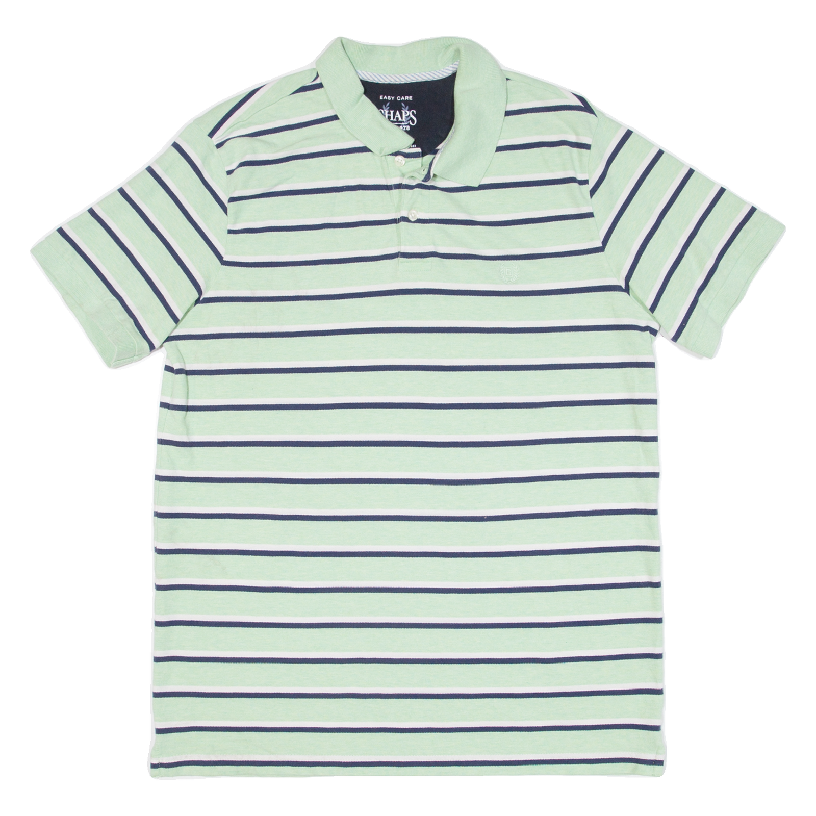 CHAPS Mens Polo Shirt Green Striped L Refurbished - N/A refurbished available on Cerqular