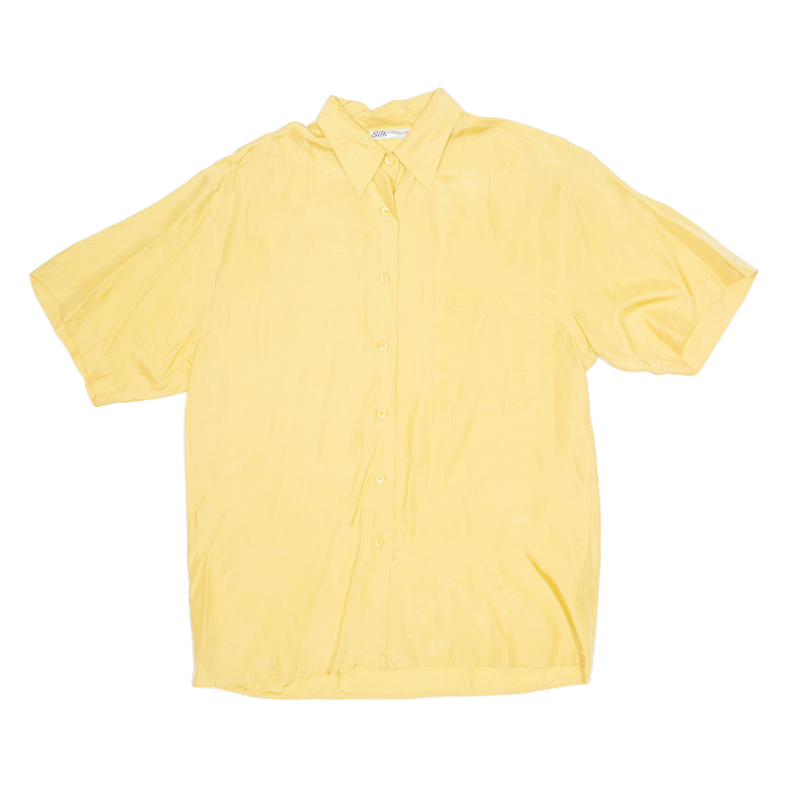 SILK SPECIALIST Womens Shirt Yellow Collared Silk M Refurbished - N/A refurbished available on Cerqular