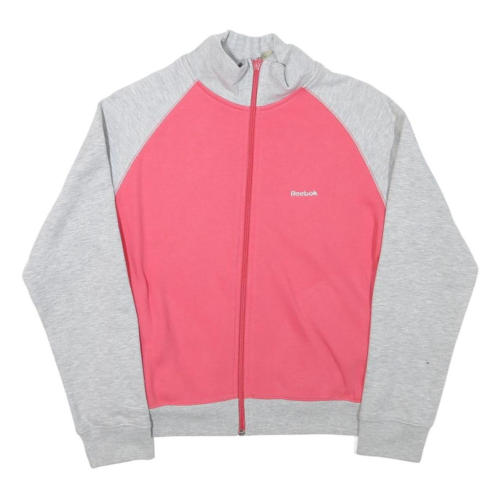 REEBOK Womens Grey & Pink Jacket UK 10 Cotton Blend Zip Casual Sportswear Refurbished - N/A refurbished available on Cerqular