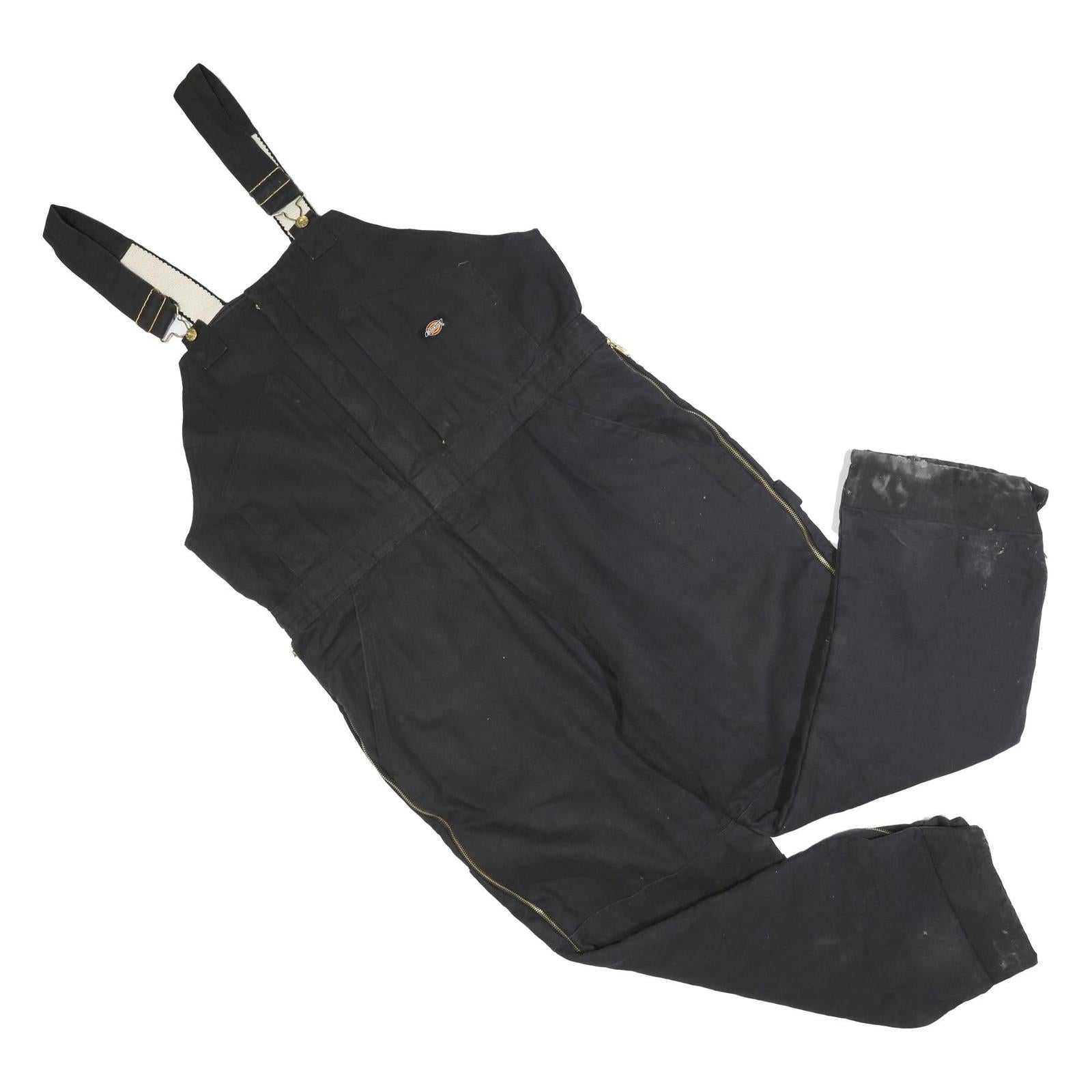 DICKIES Womens Black Relaxed Cotton Blend Dungarees 2XL W40 L30 Workwear Refurbished - N/A refurbished available on Cerqular