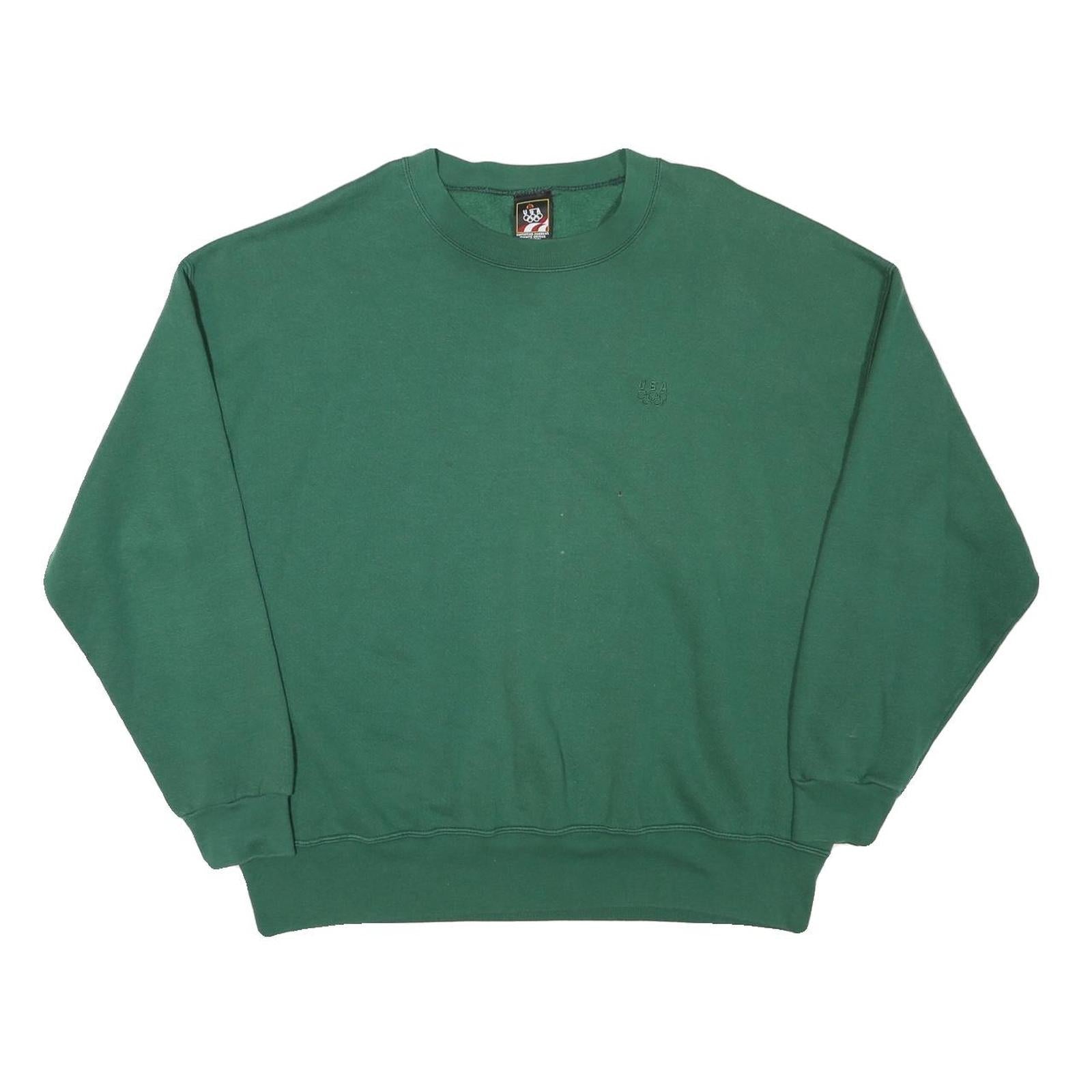 USA Mens Green Crew Neck XL Cotton Blend Sweatshirt Pullover Casual Refurbished - N/A refurbished available on Cerqular