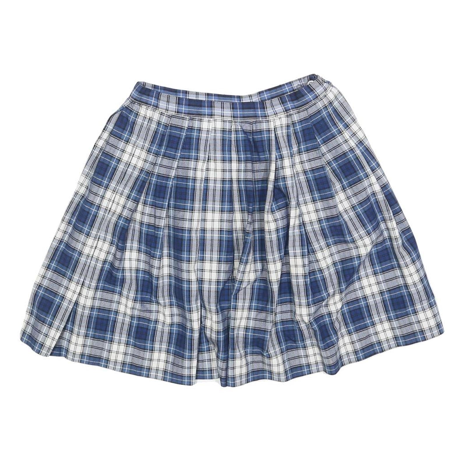 SCHOOL BELLES Womens Blue & White Pleated Mini Polyester Blend Skirt XS School Refurbished - N/A refurbished available on Cerqular