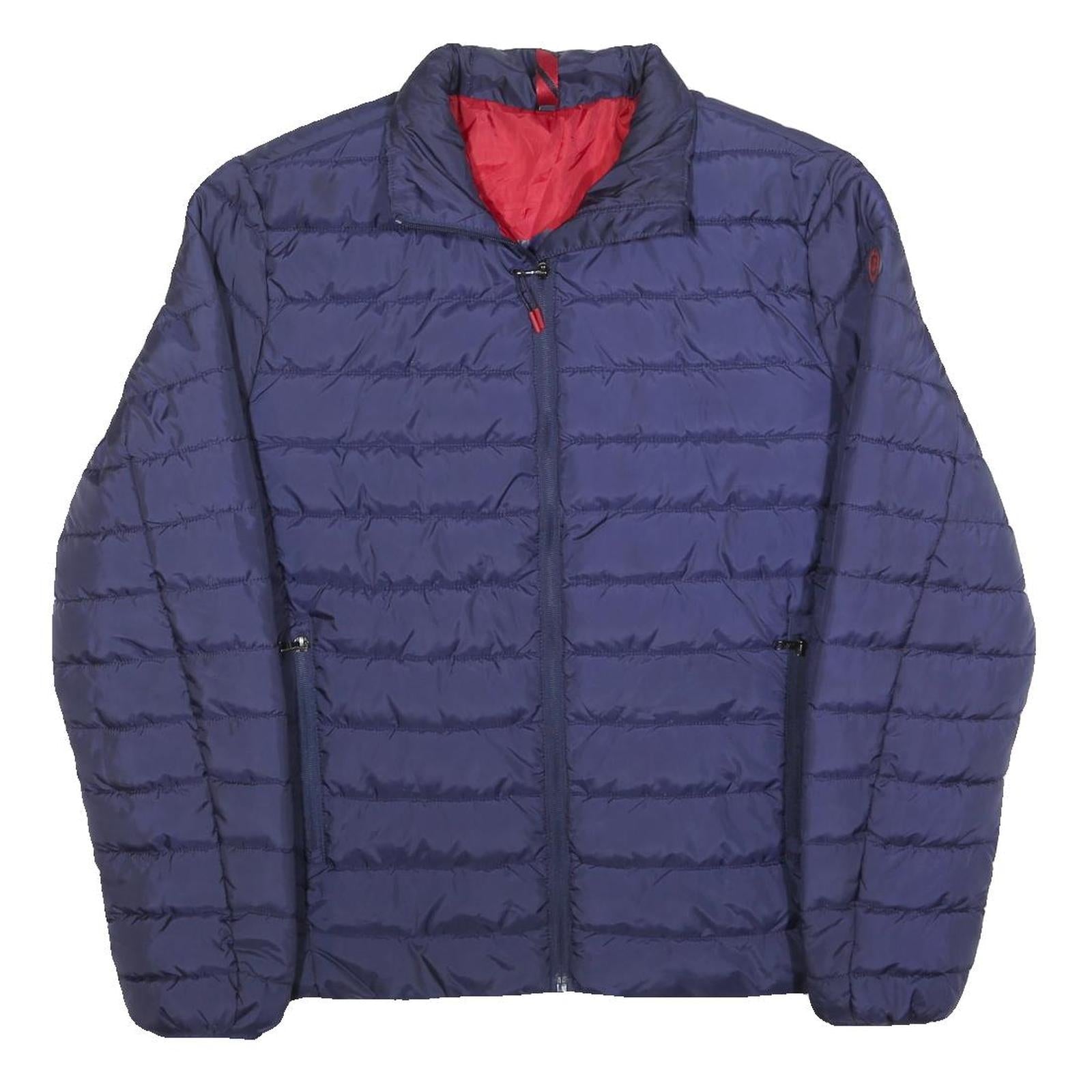 POLO STYLE Mens Blue & Red Lightweight Zip Jacket M Polyester Puffer Stylish Refurbished - N/A refurbished available on Cerqular