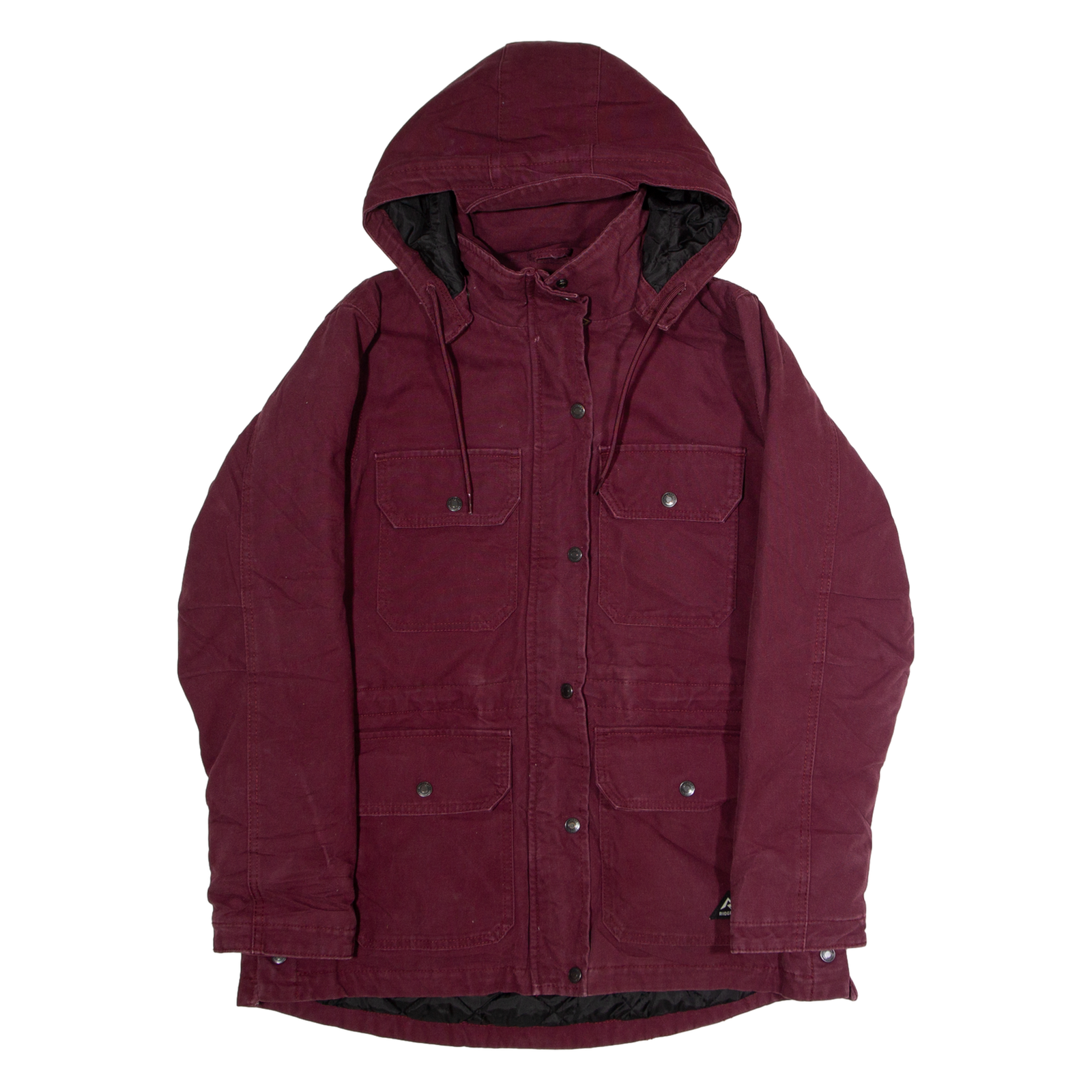 RIDGE CUT Womens Parka Coat Maroon Canvas Hooded M Refurbished - N/A refurbished available on Cerqular