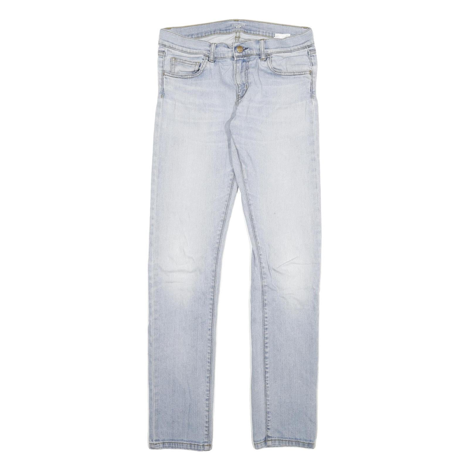 CARHARTT Mens Slim Light Blue Denim Jeans W30 L34 Zip Closure Cotton Blend Refurbished - N/A refurbished available on Cerqular