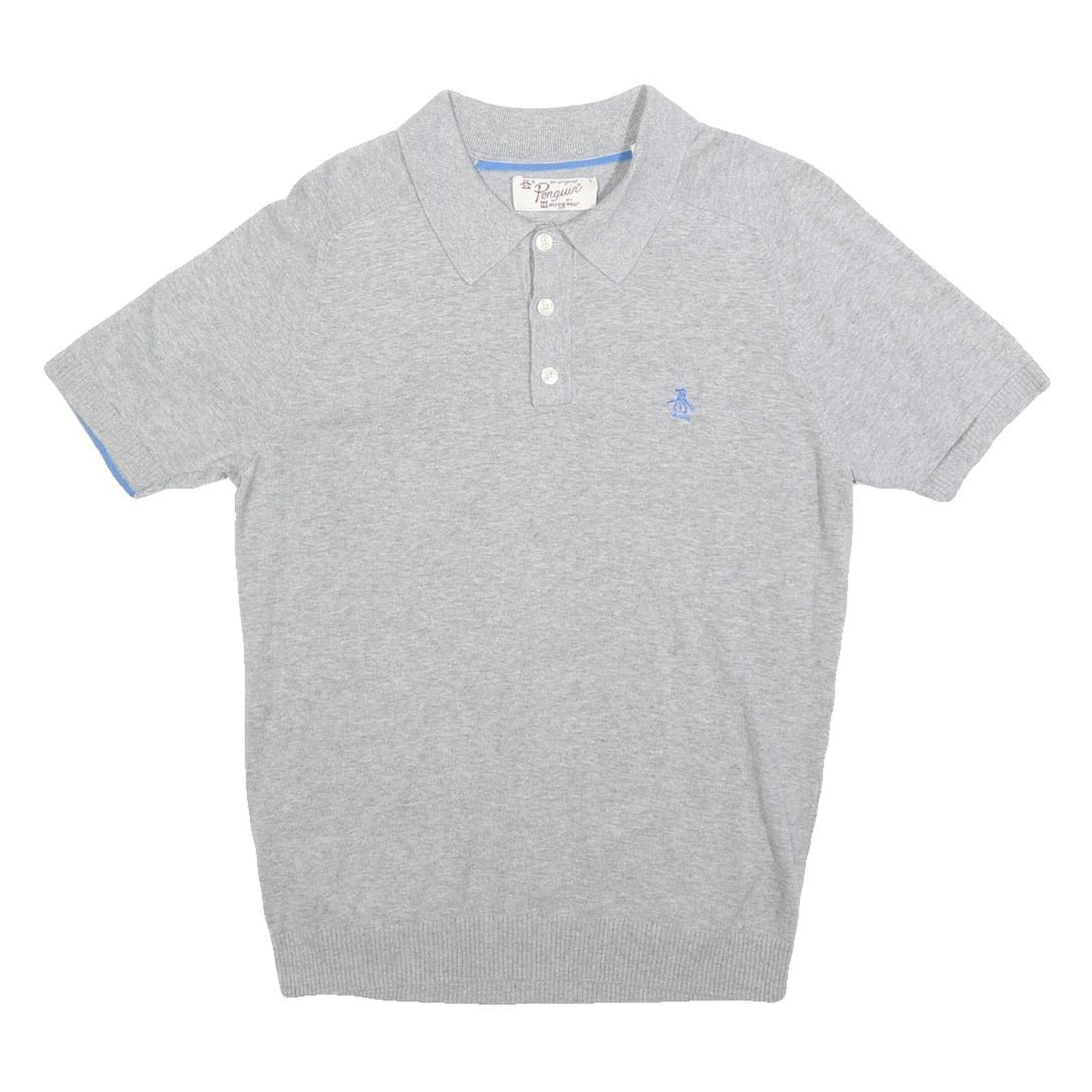 ORIGINAL PENGUIN Mens Grey Polo Shirt S Cotton Short Sleeve Plain Casual Refurbished - N/A refurbished available on Cerqular