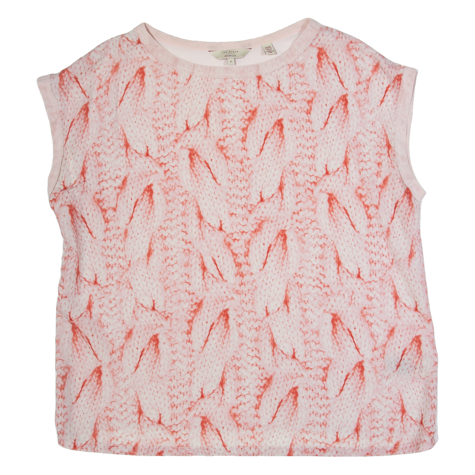 TED BAKER Womens Printed Blouse Pink Crazy Pattern L Refurbished - N/A refurbished available on Cerqular