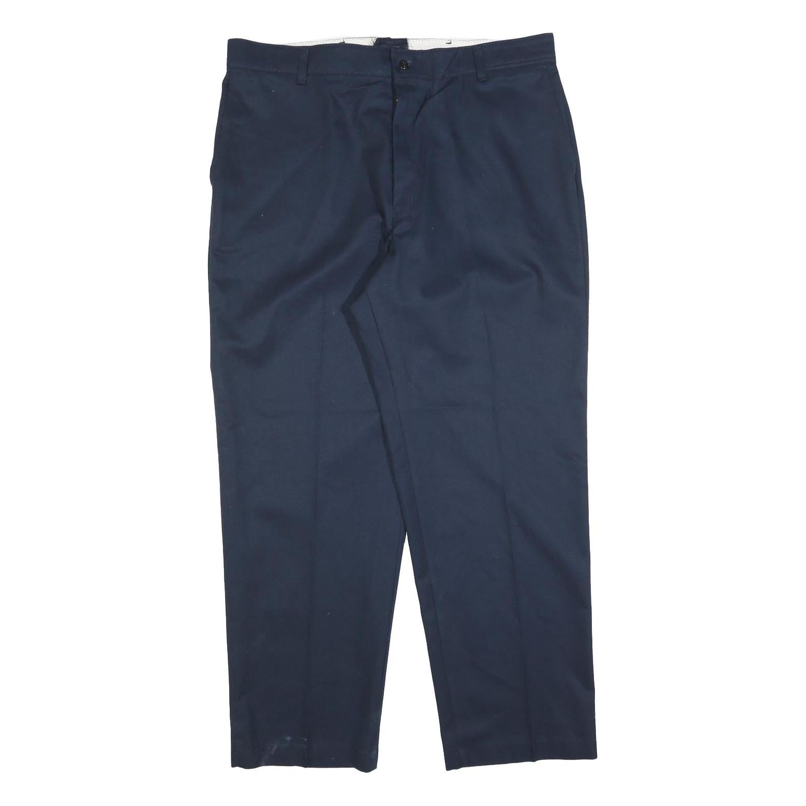 RED KAP Mens Cotton Blend Navy Regular Fit Straight Leg Trousers W38 L30 Refurbished - N/A refurbished available on Cerqular