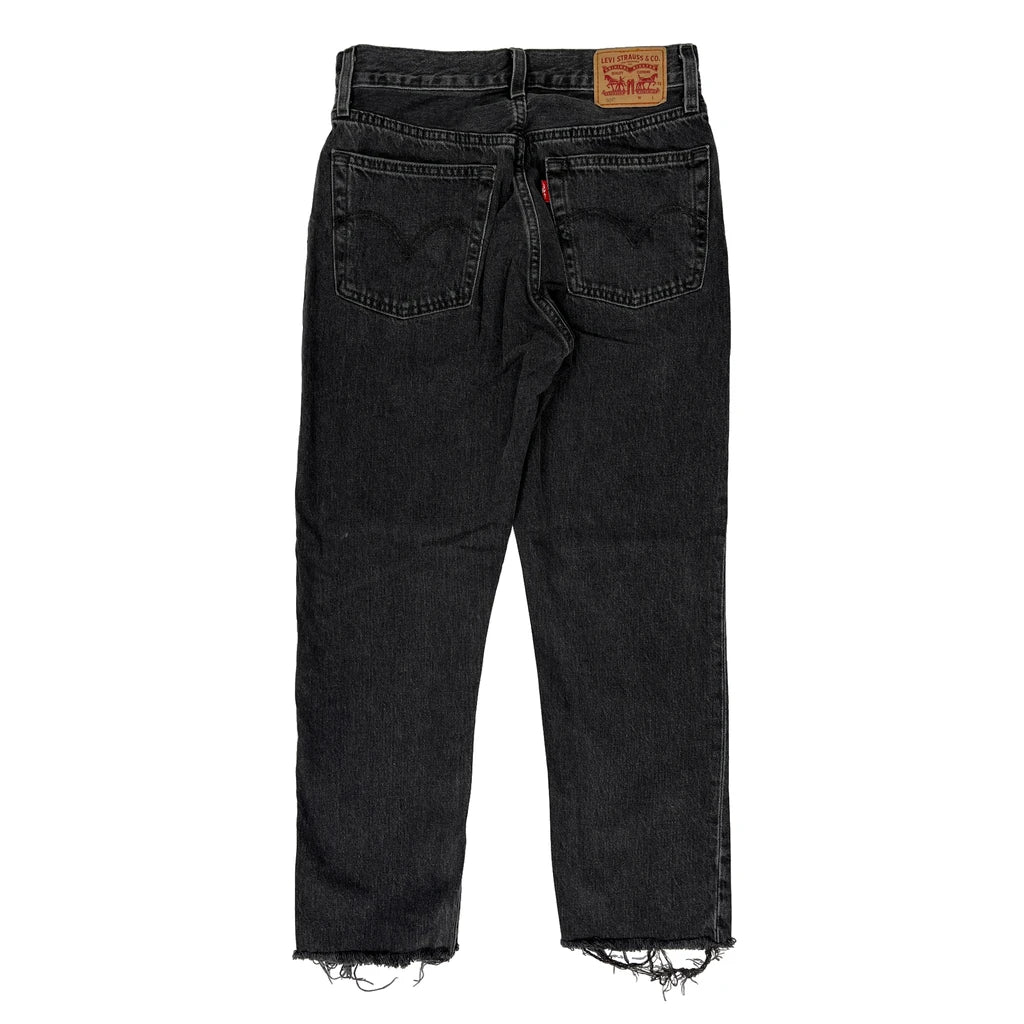 Levis Jeans - 26W UK 6 Black Cotton Refurbished - Thrifted (note: this is a term often used to describe second- refurbished available on Cerqular