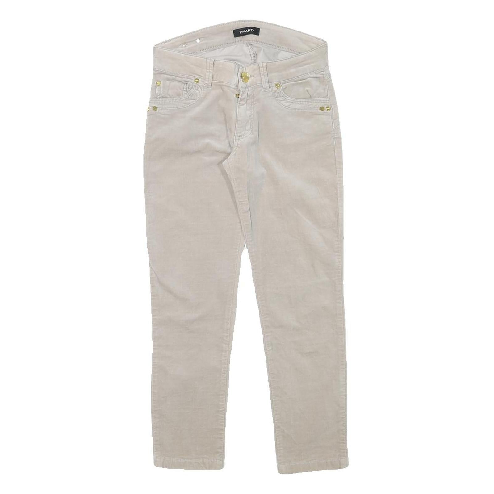 Buy PHARD Womens Slim Beige Cotton Blend Trousers W26 L24 Zip Casual Stylish Refurbished - $23.39 PHARD Womens Slim Beige Cotton Blend Trousers W26 L24 Zip Casual Stylish Refurbished - N/A refurbished available on Cerqular
