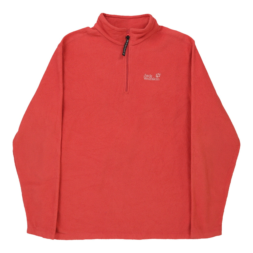 Jack Wolfskin Fleece - Large Pink Polyester Refurbished - Thrifted (note: this is a term often used to describe second- refurbished available on Cerqular