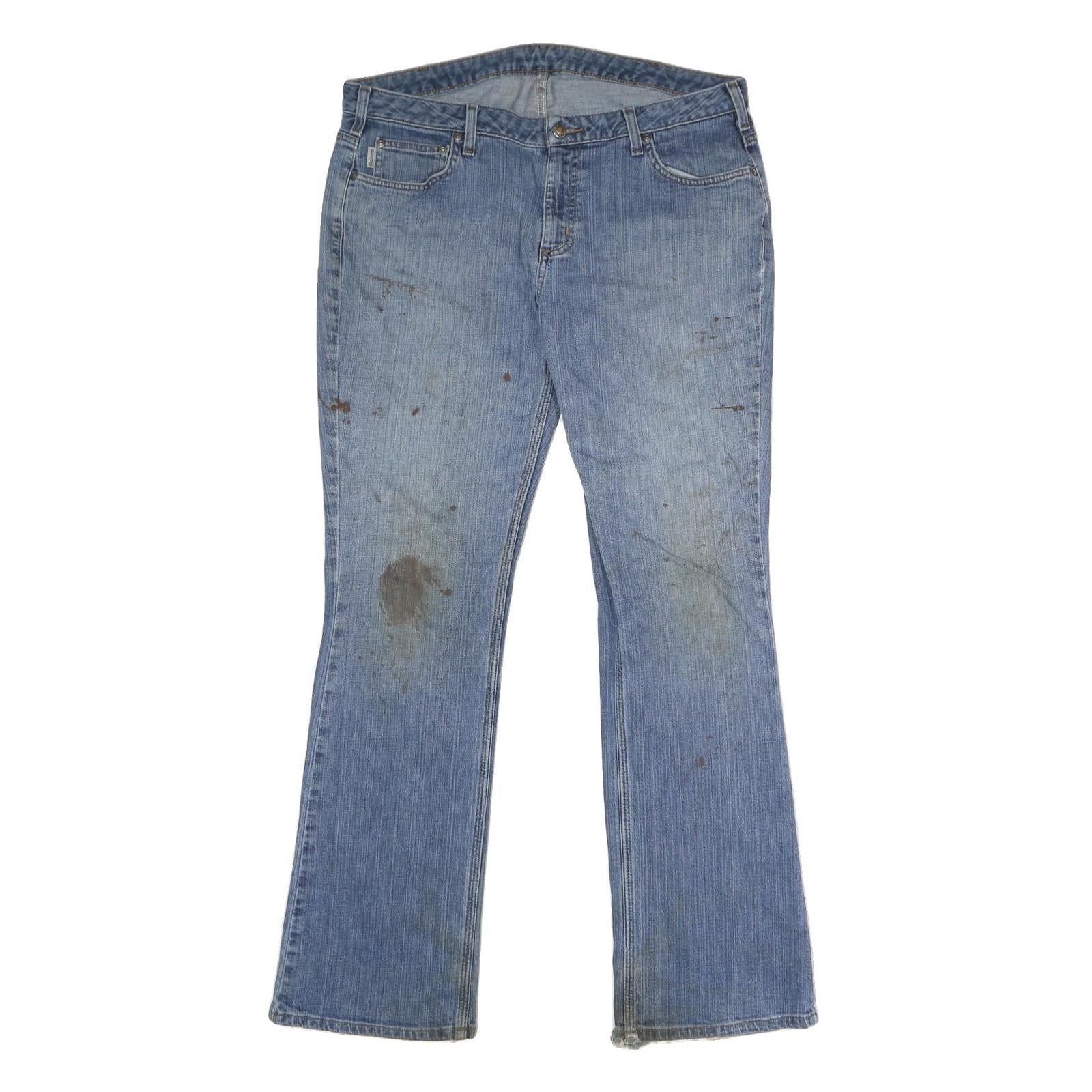 CARHARTT Womens Blue Loose Straight Denim Light W36 L34 Distressed Workwear Refurbished - N/A refurbished available on Cerqular