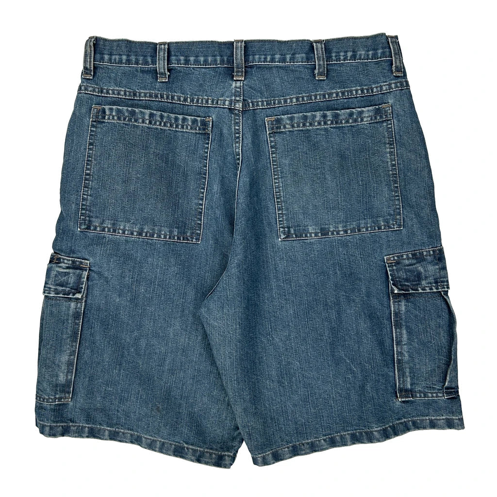 Wrangler Cargo Shorts - 34W 9L Blue Cotton Blend Refurbished - Thrifted (note: this is a term often used to describe second- refurbished available on Cerqular