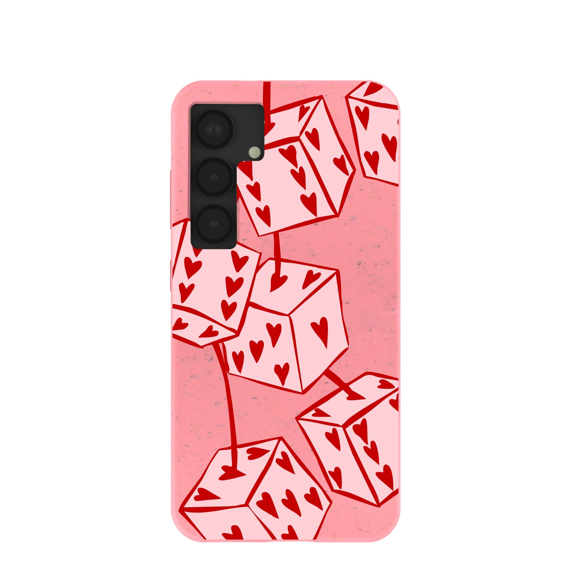 Bubblegum Pink Dicey Cherries Samsung Galaxy S25 Case Refurbished - Pela Case refurbished available on Cerqular