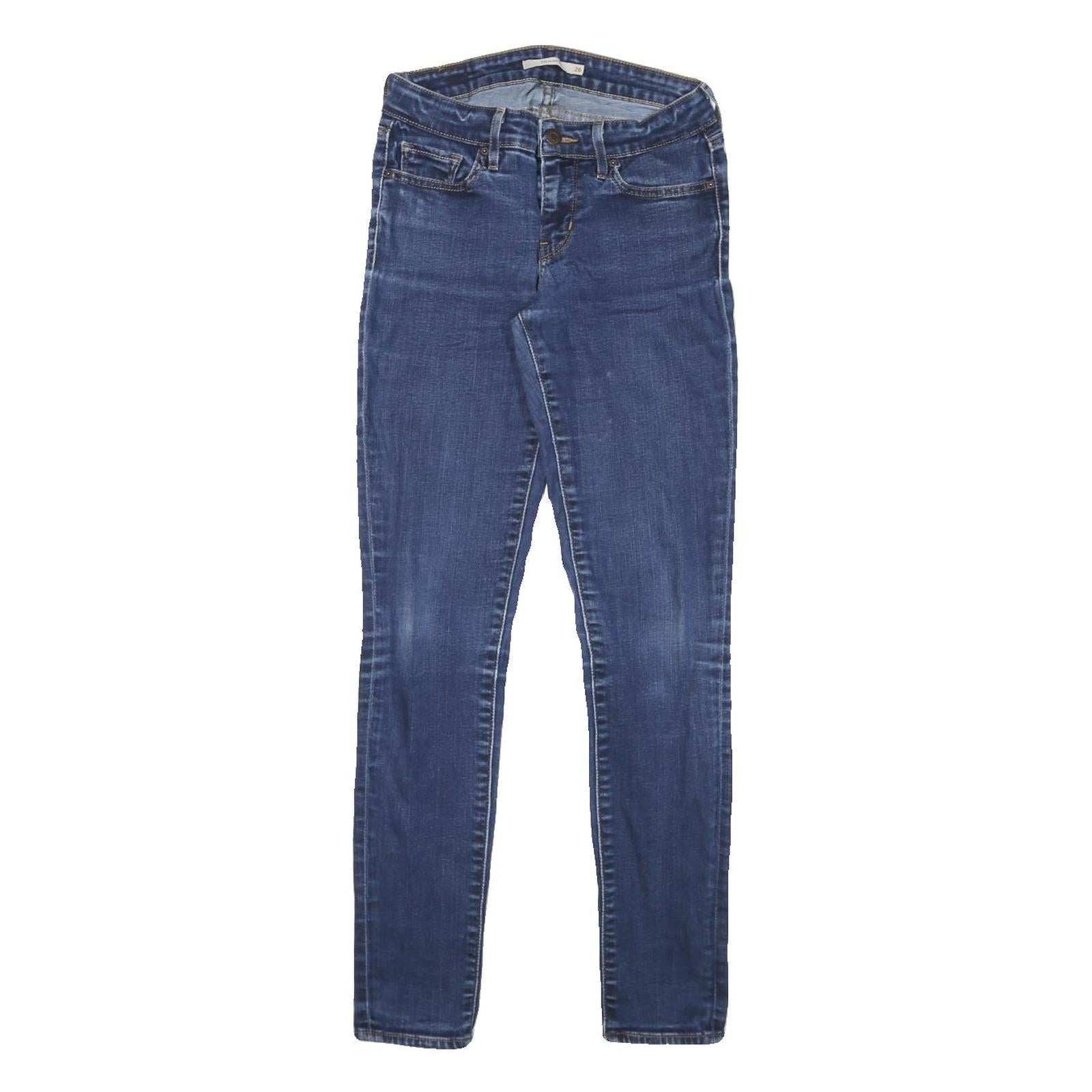 LEVI'S 711 Womens Slim Blue Denim Medium Wash Stretch W24 L27 Skinny Jeans Refurbished - N/A refurbished available on Cerqular