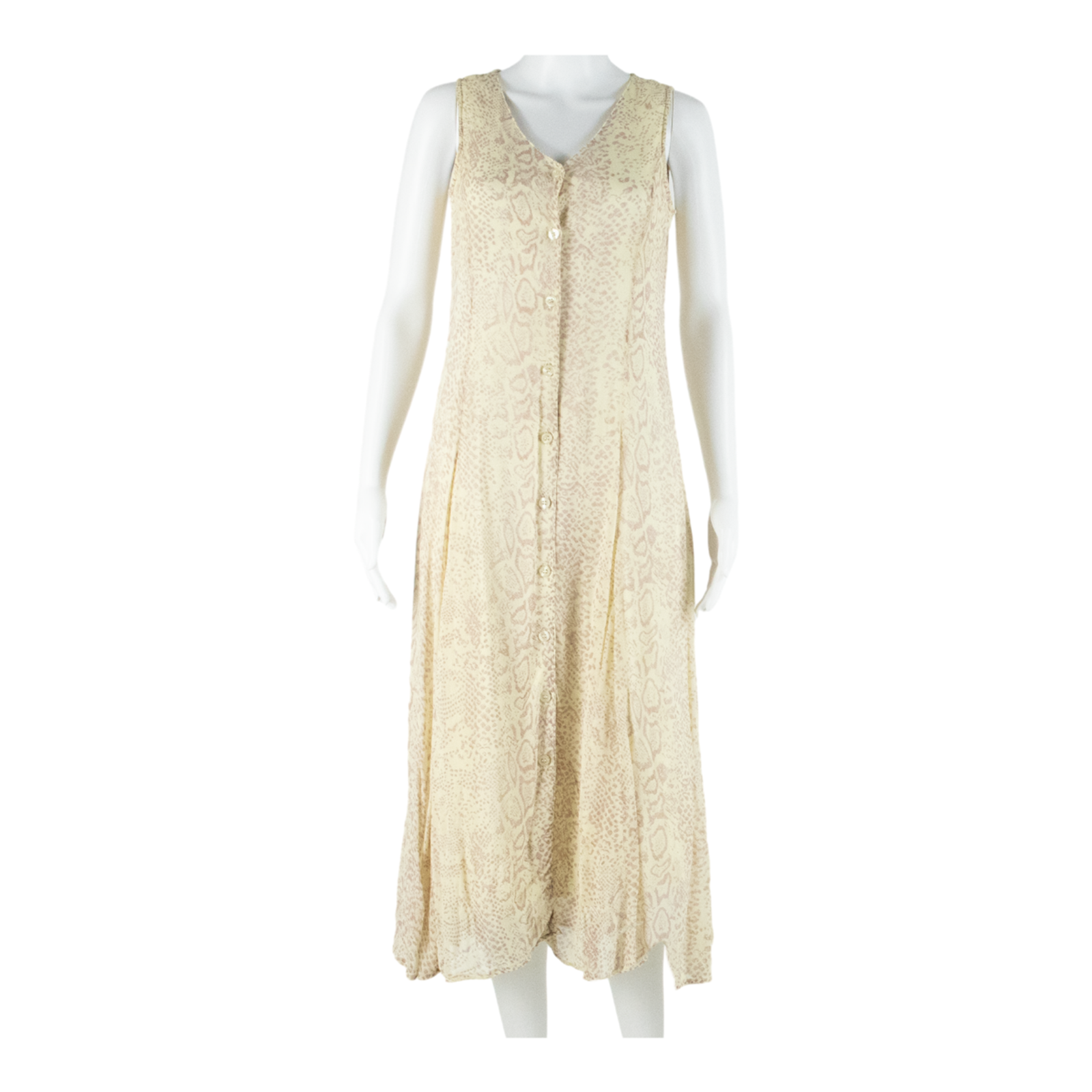 TOGETHER Womens Day Dress Beige Animal Print Sleeveless Long S Refurbished - N/A refurbished available on Cerqular