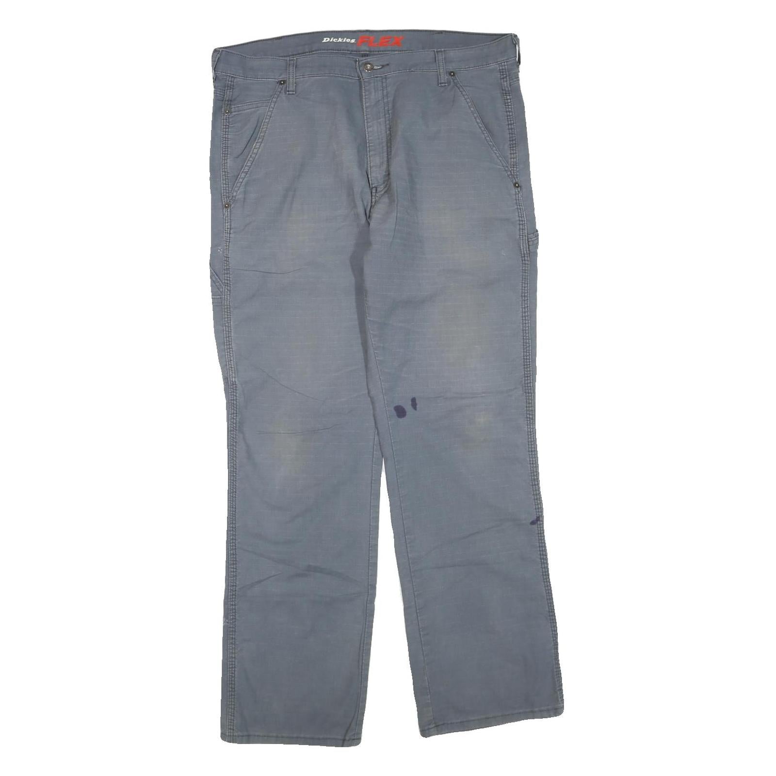 DICKIES Womens Cotton Blend Grey Regular Straight Trousers W36 L32 Workwear Zip Refurbished - N/A refurbished available on Cerqular