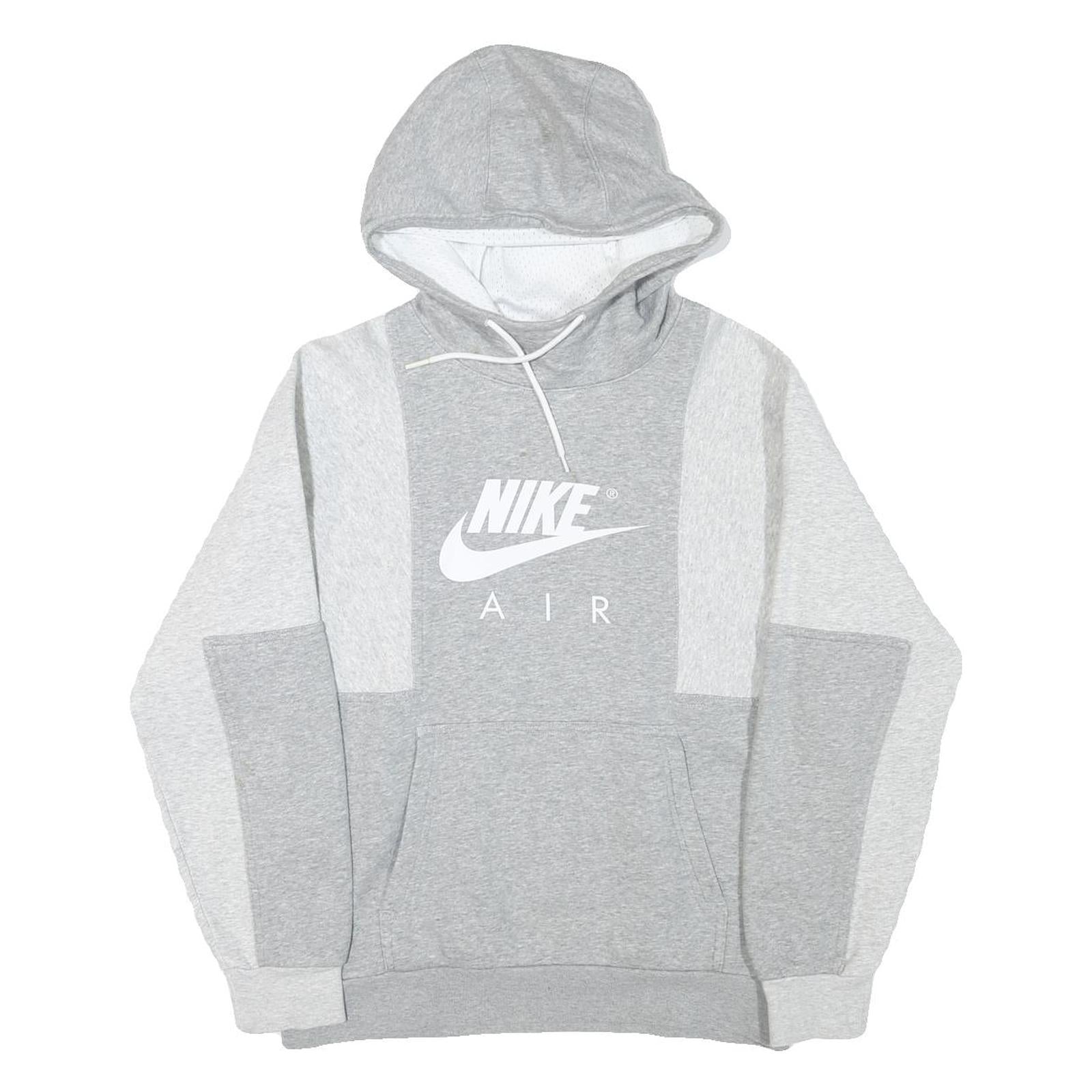 NIKE Mens Grey & Light Grey Air Pullover Hoodie S Comfortable Cotton Blend Refurbished - N/A refurbished available on Cerqular