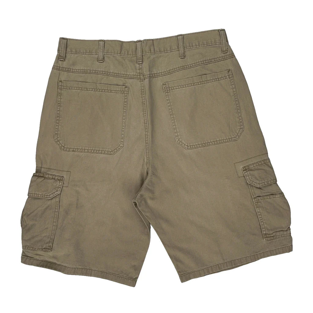 Wrangler Cargo Shorts - 36W 11L Khaki Cotton Refurbished - Thrifted (note: this is a term often used to describe second- refurbished available on Cerqular