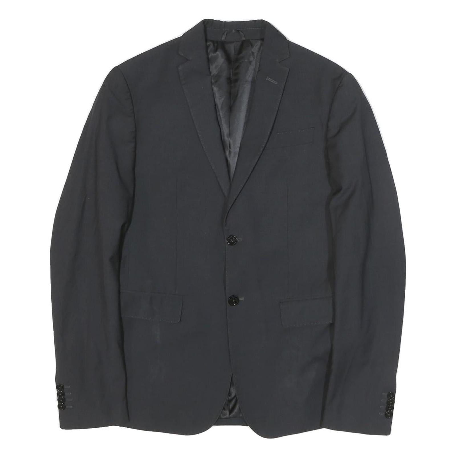 TRUSSARDI Mens Black Button Jacket M Viscose Blend Classic Formal Blazer Refurbished - N/A refurbished available on Cerqular