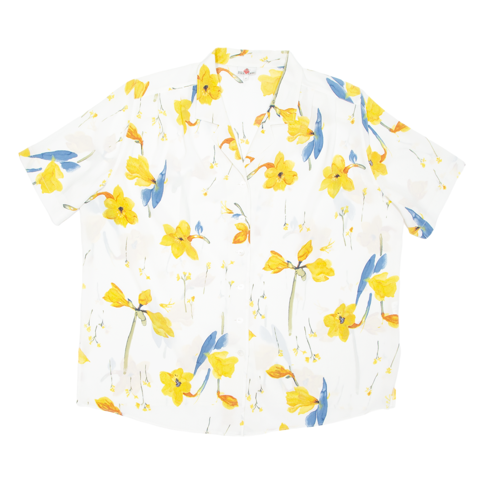 PARK LANE Womens Printed Blouse White V-Neck Floral 3XL Refurbished - N/A refurbished available on Cerqular