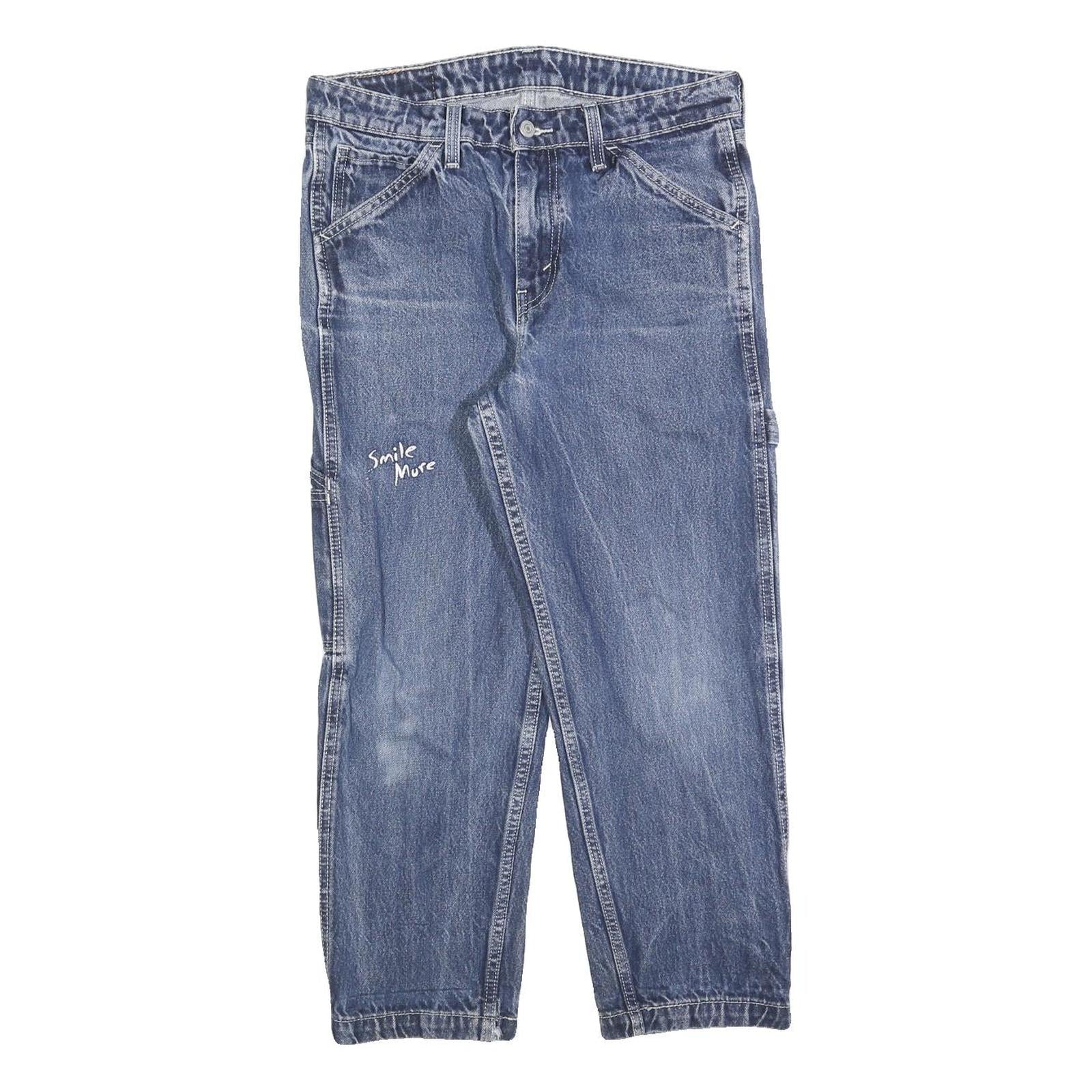 LEVI'S Womens Blue Regular Straight Denim Rinse Cotton Blend W30 L25 Smile More Refurbished - N/A refurbished available on Cerqular