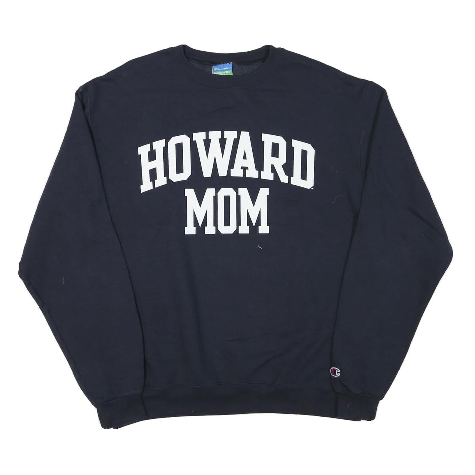 CHAMPION Mens Navy Blue Howard Mom Crew Neck L Sweatshirt Cotton Blend Refurbished - N/A refurbished available on Cerqular