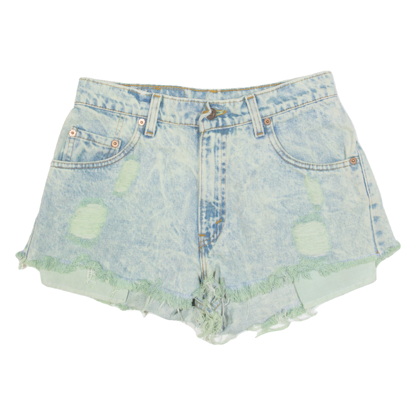 LEVI'S 569 Acid Wash Womens Denim Shorts Blue Loose S W27 Refurbished - N/A refurbished available on Cerqular