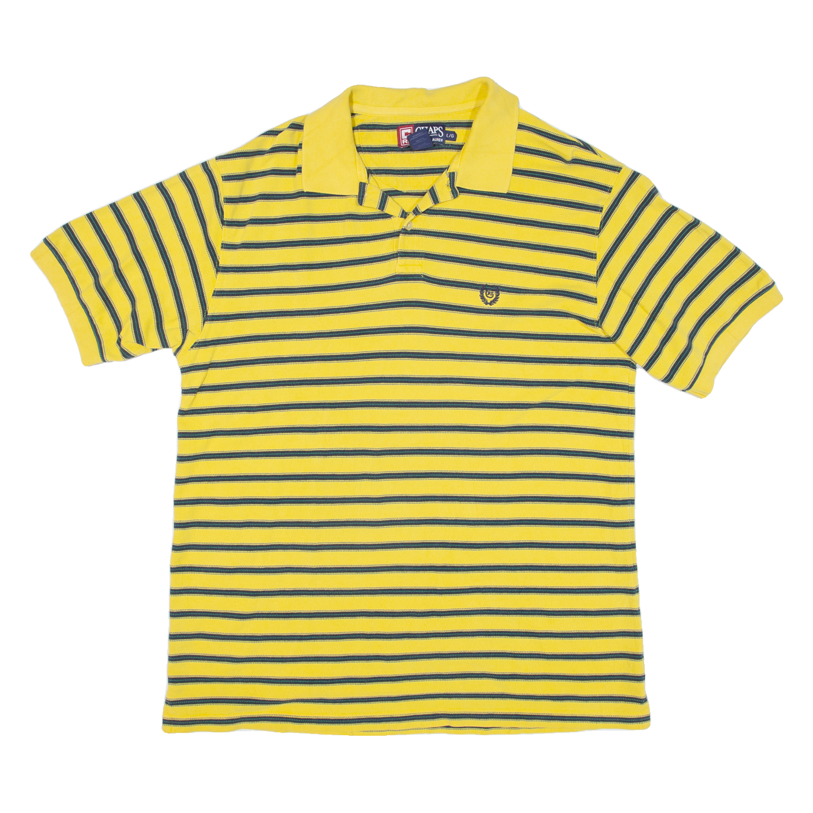 CHAPS RALPH LAUREN Mens Polo Shirt Yellow Striped L Refurbished - N/A refurbished available on Cerqular