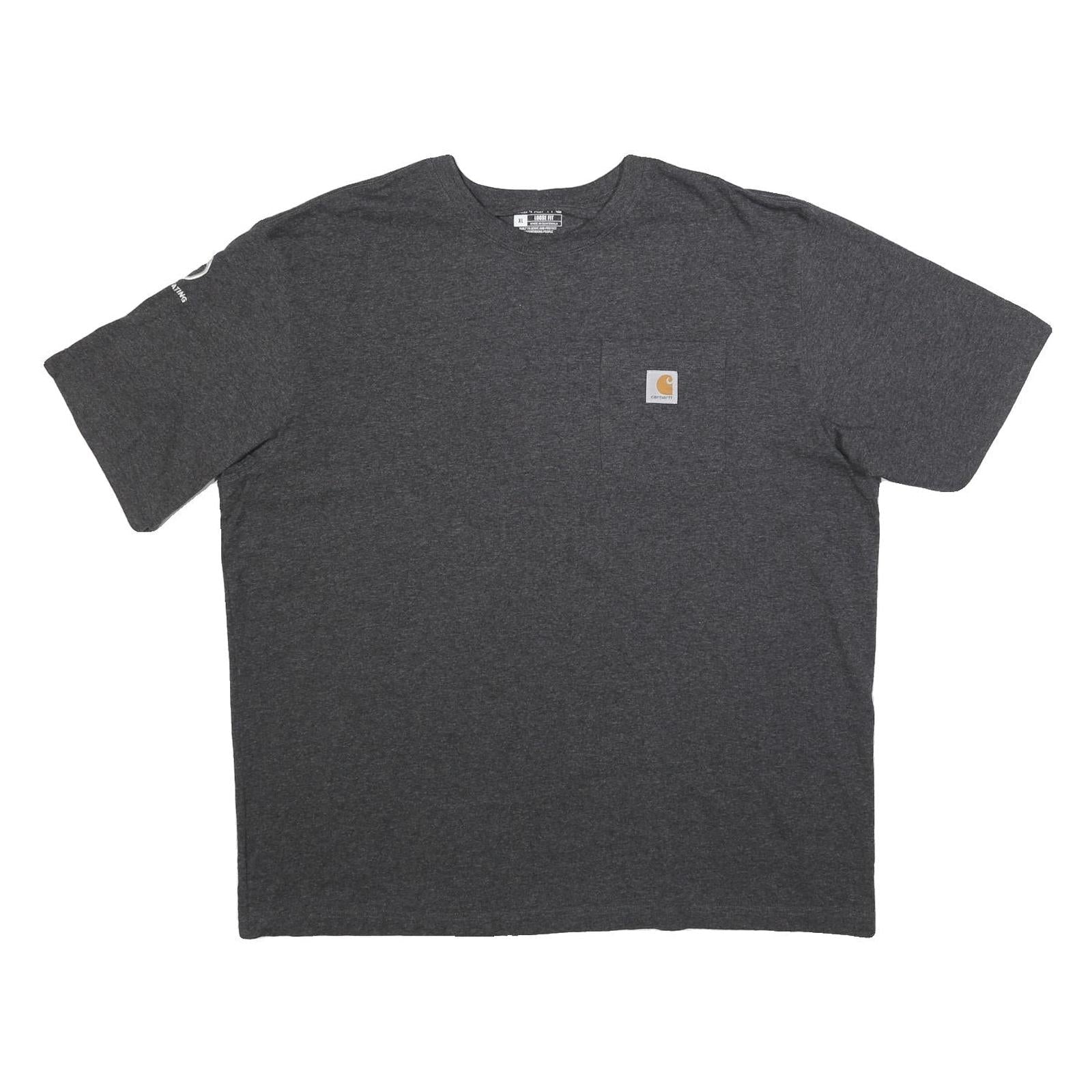 CARHARTT Mens Grey Pocket T-Shirt XL Short Sleeve Crew Neck Logo Graphic Refurbished - N/A refurbished available on Cerqular