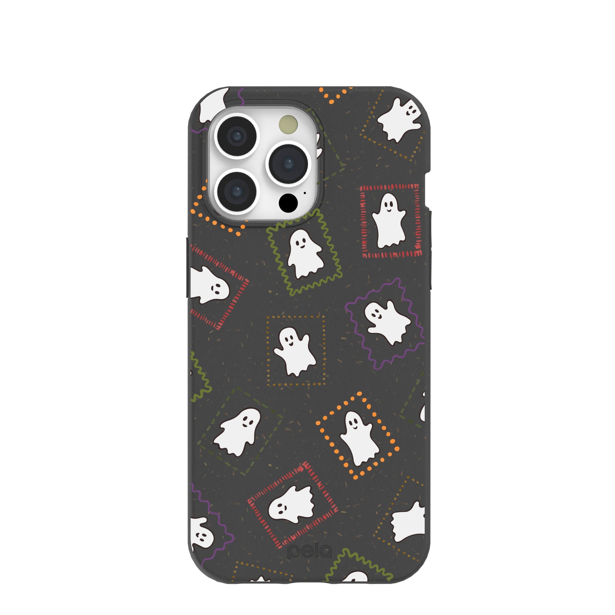 Black Ghost Stamps iPhone 15 Pro Max Case Refurbished - Pela Case refurbished available on Cerqular