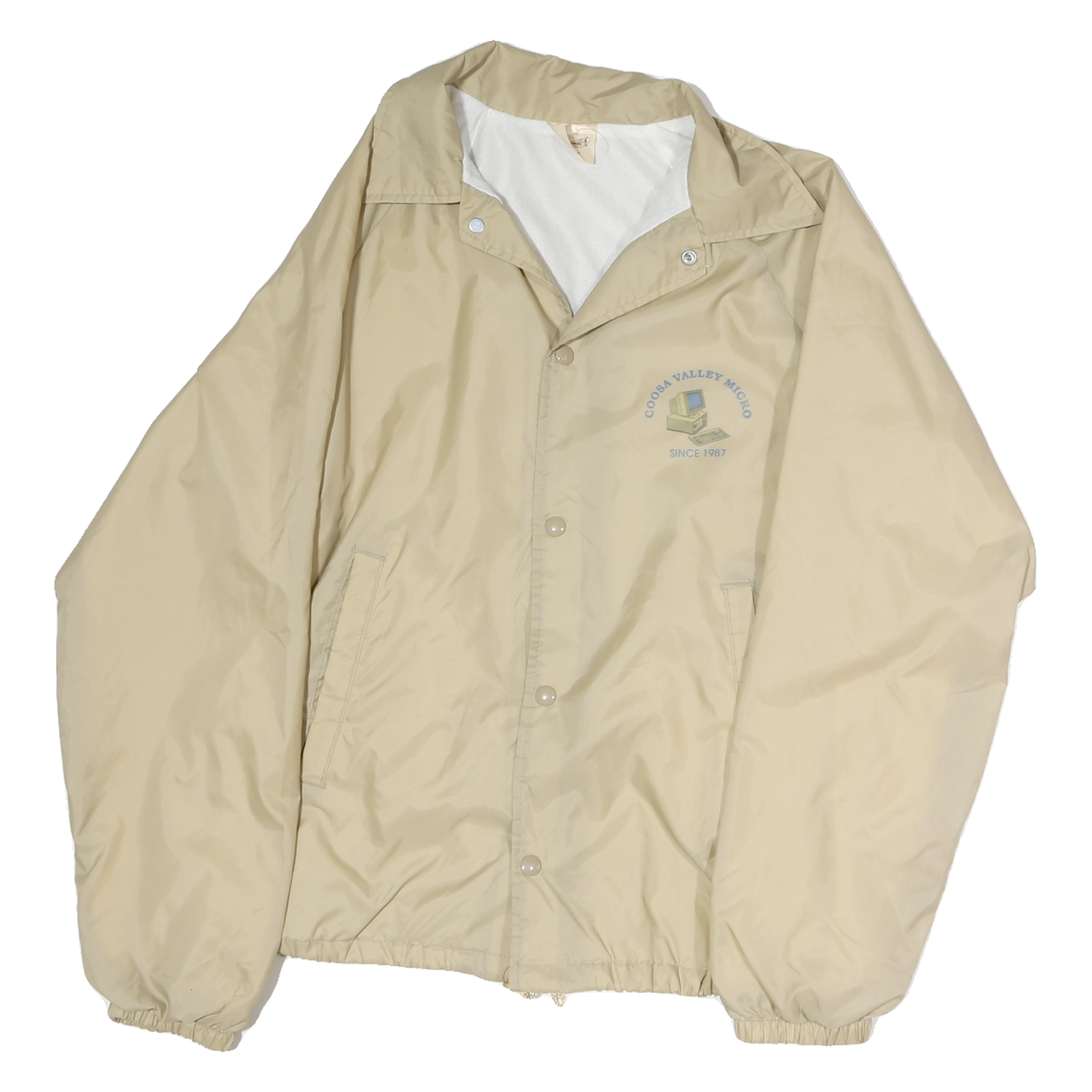 AUBURN Mens Beige Polyester Button Jacket S Plain Lightweight Casual Refurbished - N/A refurbished available on Cerqular