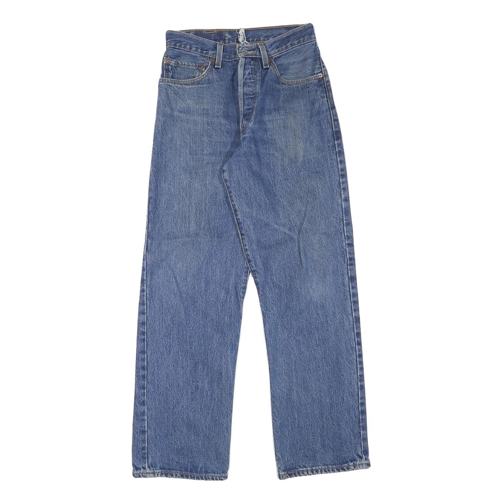 LEVI'S Womens Regular Blue Denim Button Jeans W26 L28 Classic Fit Straight Leg Refurbished - N/A refurbished available on Cerqular
