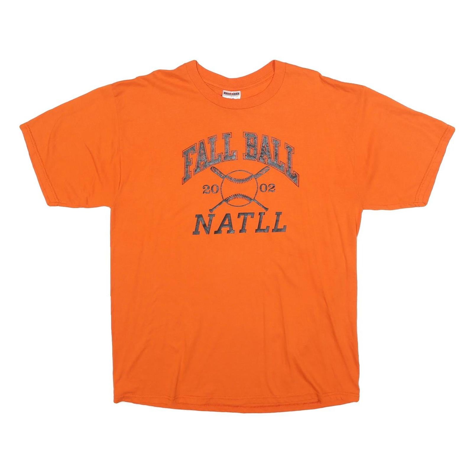 JERZEES Mens Orange Fall Ball Natll Graphic T-Shirt XL Short Sleeve Crew Neck Refurbished - N/A refurbished available on Cerqular